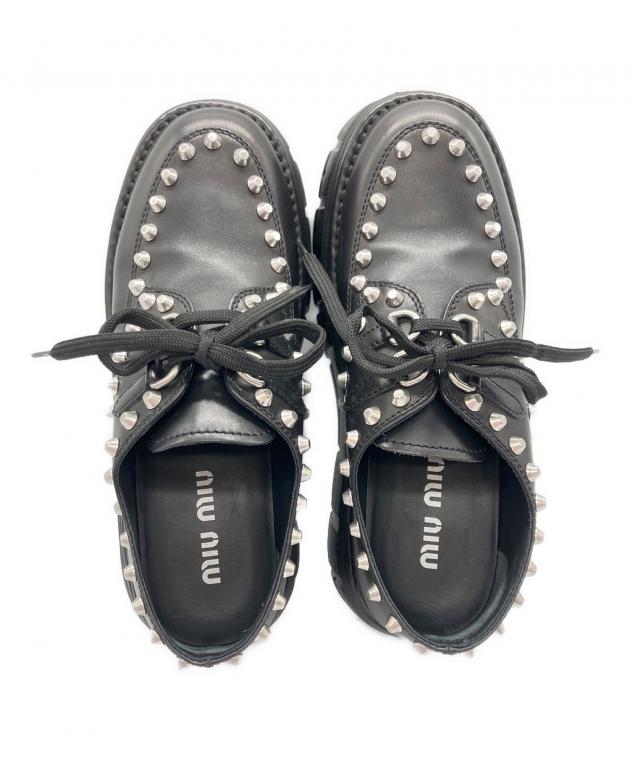 中古・古着通販】MIU MIU (ミュウミュウ) スタッズ付厚底スニーカー