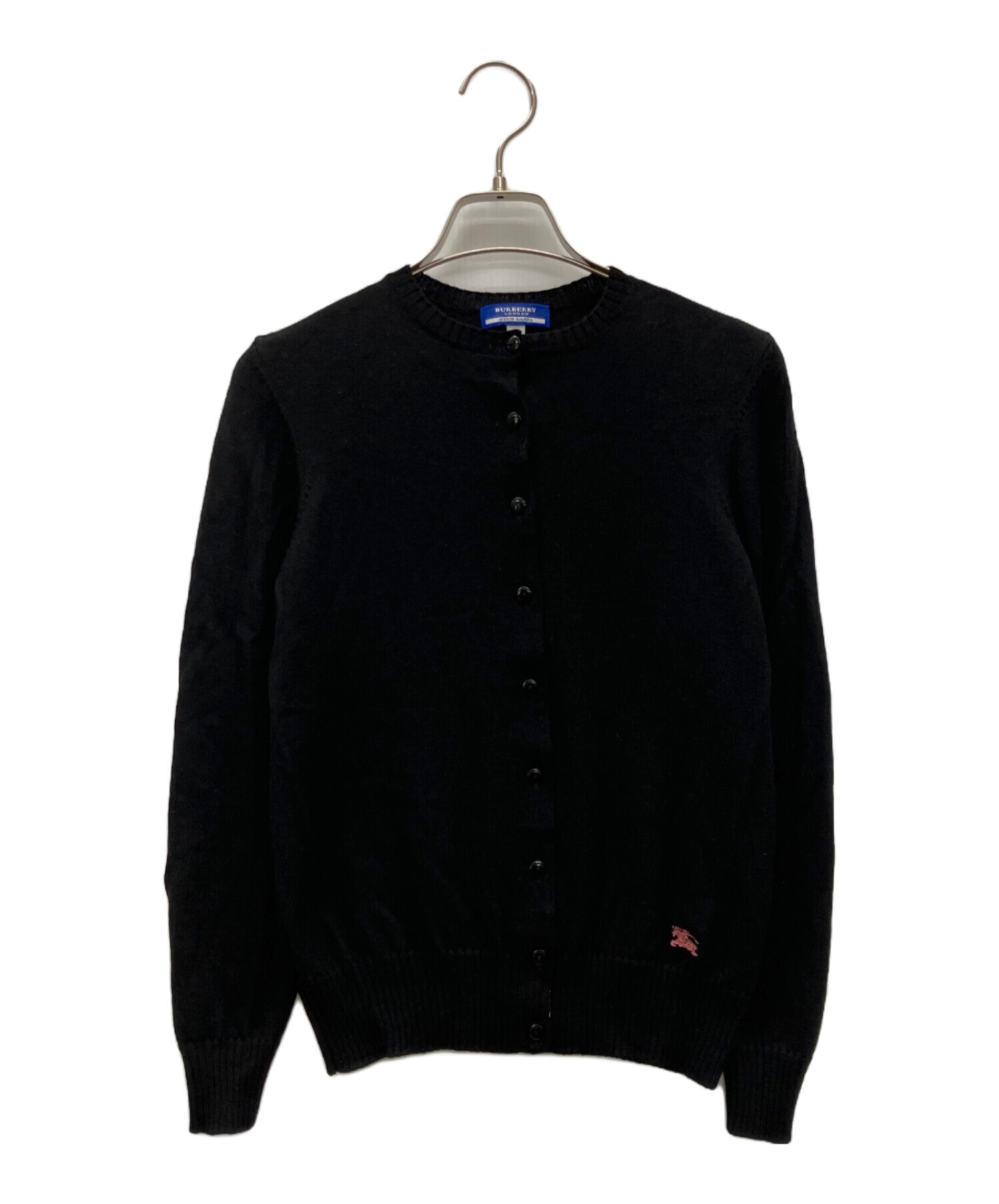 【美品】バーバリーブルーレーベルレーベル カーディガン 黒 ロゴ 38 M 中古・古着通販】BURBERRY BLUE LABEL (バーバリー ブルー レーベル