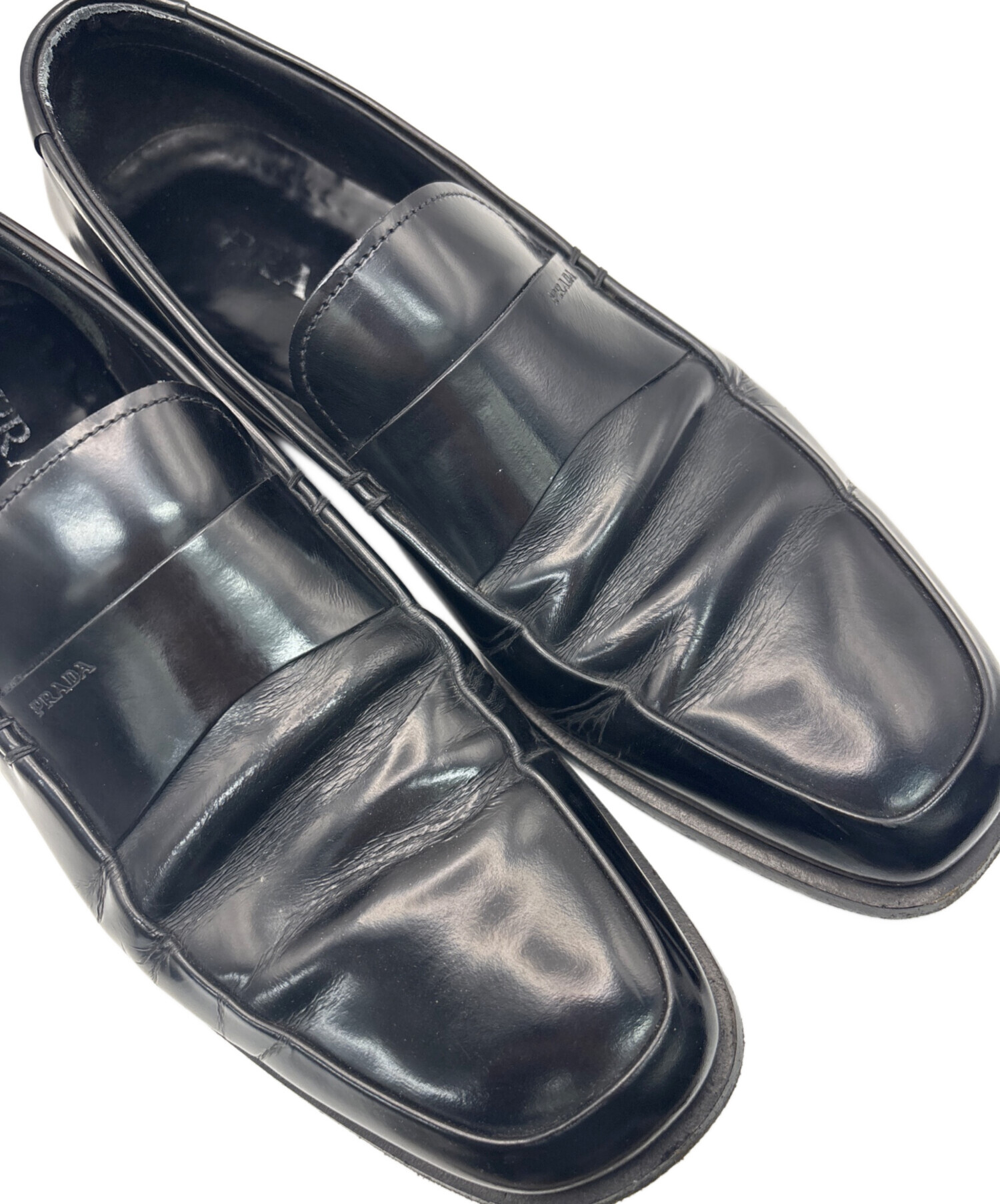 中古・古着通販】PRADA (プラダ) ローファー ブラック サイズ:7 1/2