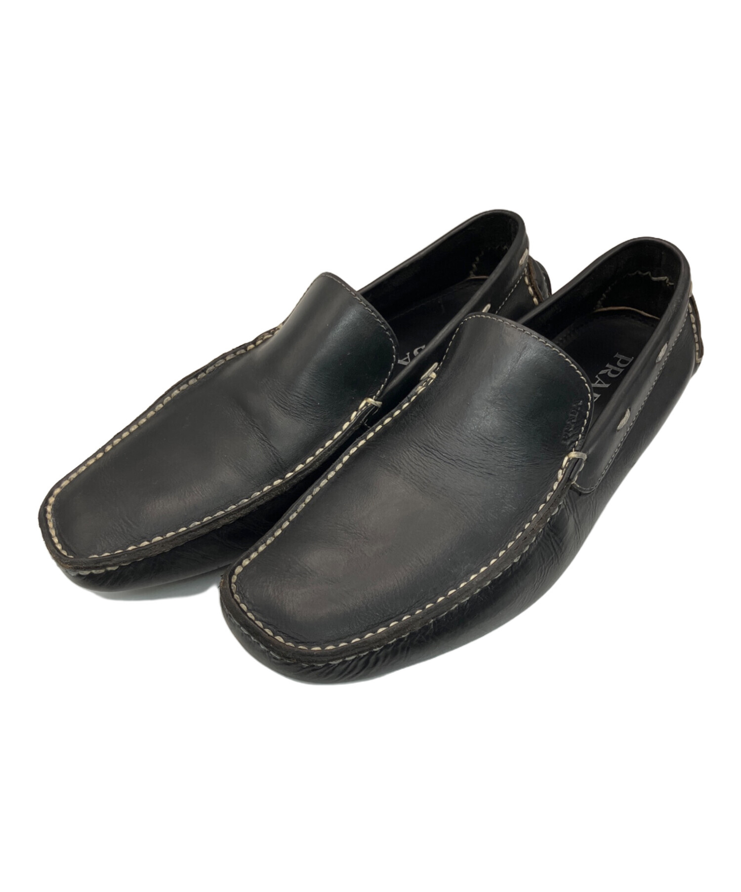 PRADA ドライビングシューズ 中古・古着通販】PRADA (プラダ) ドライビングシューズ ブラック