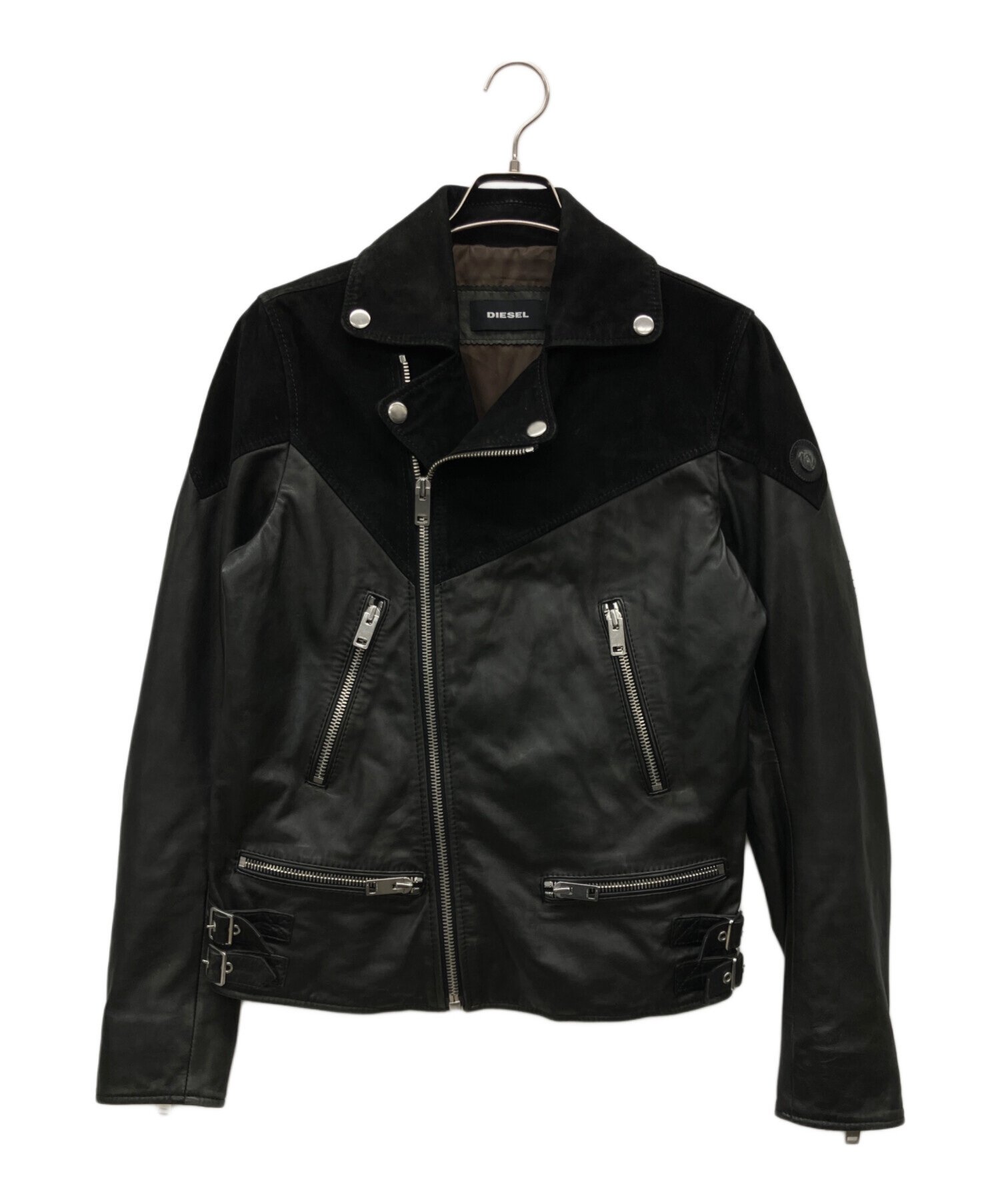 中古・古着通販】DIESEL (ディーゼル) 切替ダブルライダースジャケット