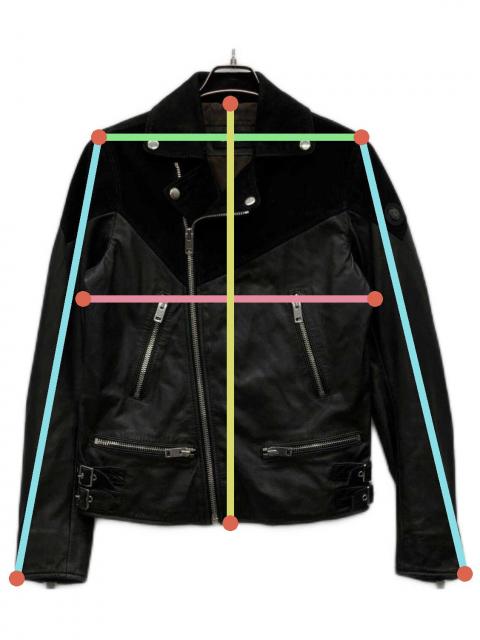 【美品】ディーゼル　ダブルライダースジャケット　M スエード切り替え　ブラック 中古・古着通販】DIESEL (ディーゼル) 切替ダブルライダースジャケット