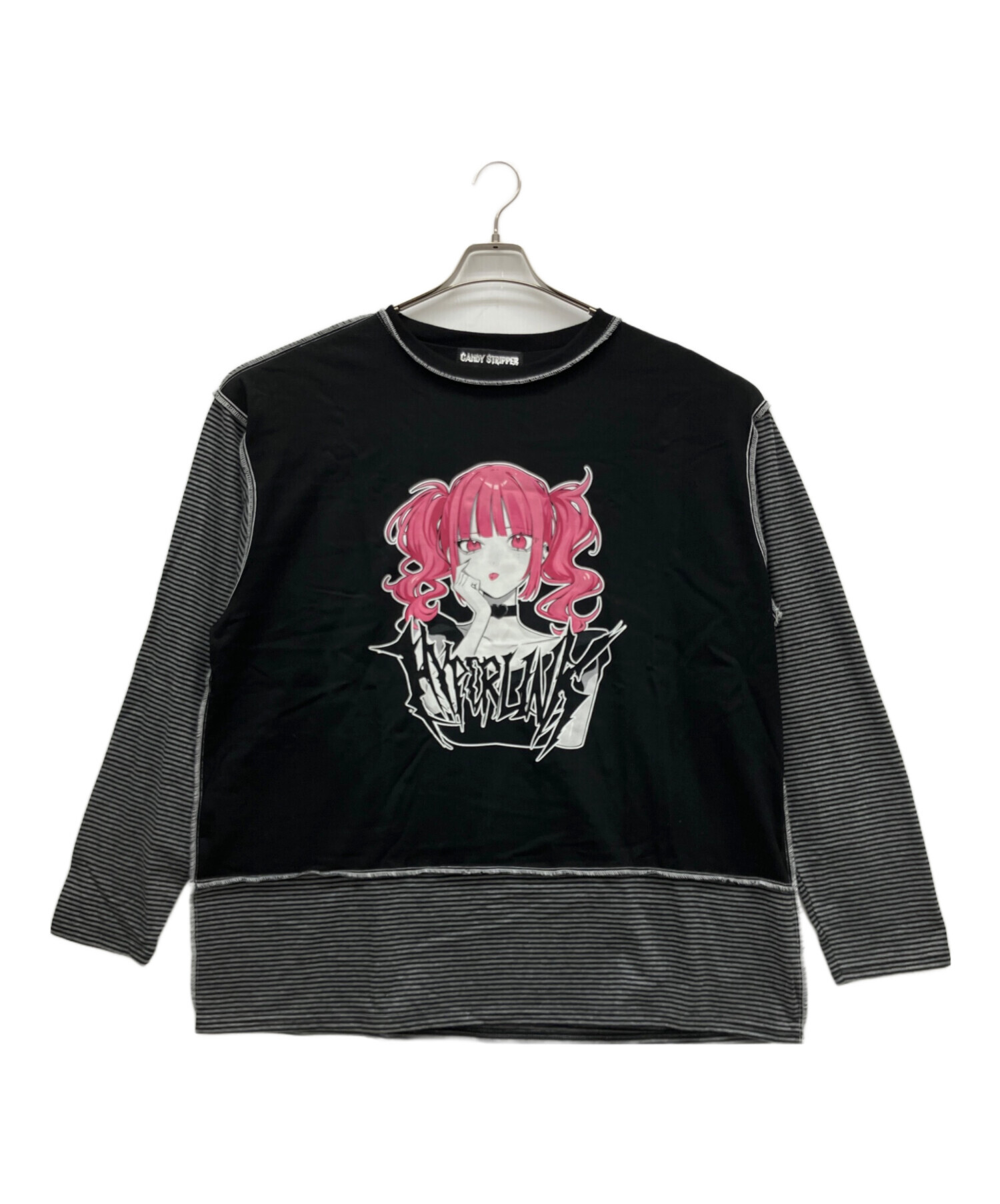 古着 美品 CANDY STRIPPER キャンディストリッパー アニマル柄 長袖 シャギー ニット 2 ピンク ウサギ レディース 中古・古着通販】Candy Stripper (キャンディーストリッパー) 長袖