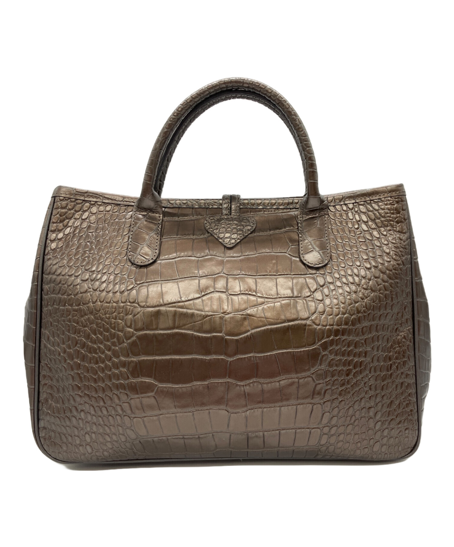中古・古着通販】LONGCHAMP (ロンシャン) ハンドバッグ ブラウン 
