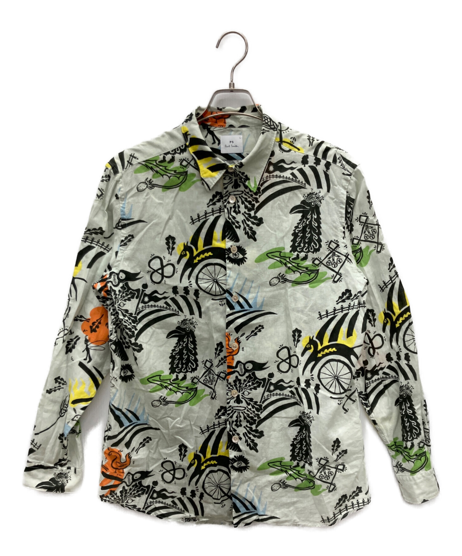 【PS Paul Smith】ポールスミス落書きアート長袖シャツXLサイズ貴重品 中古・古着通販】PAUL SMITH (ポールスミス) 長袖シャツ グリーン