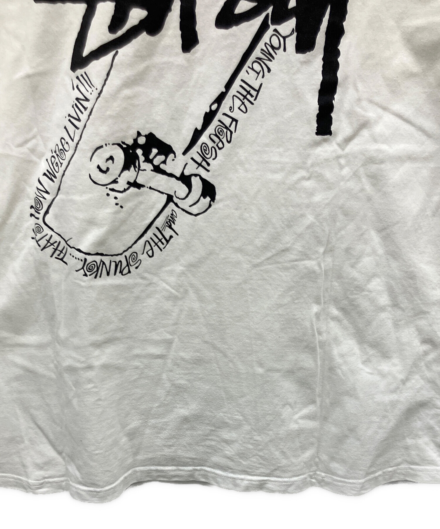 中古・古着通販】stussy (ステューシー) 半袖Tシャツ ホワイト サイズ