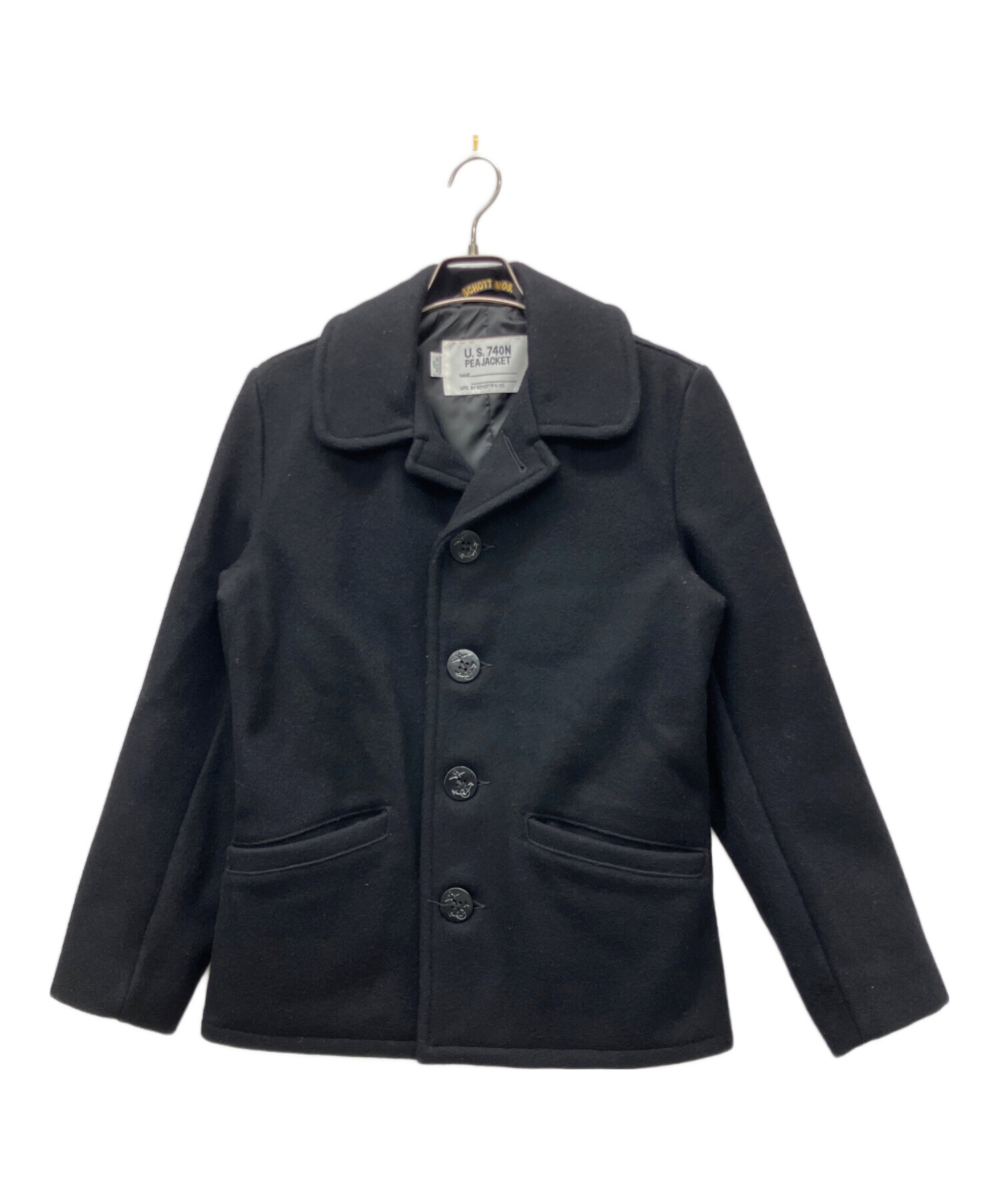 SCHOTT BROS. 36 ピーコート　シングル 中古・古着通販】SCHOTT BROS. (ショットブロス) Pコート ブラック