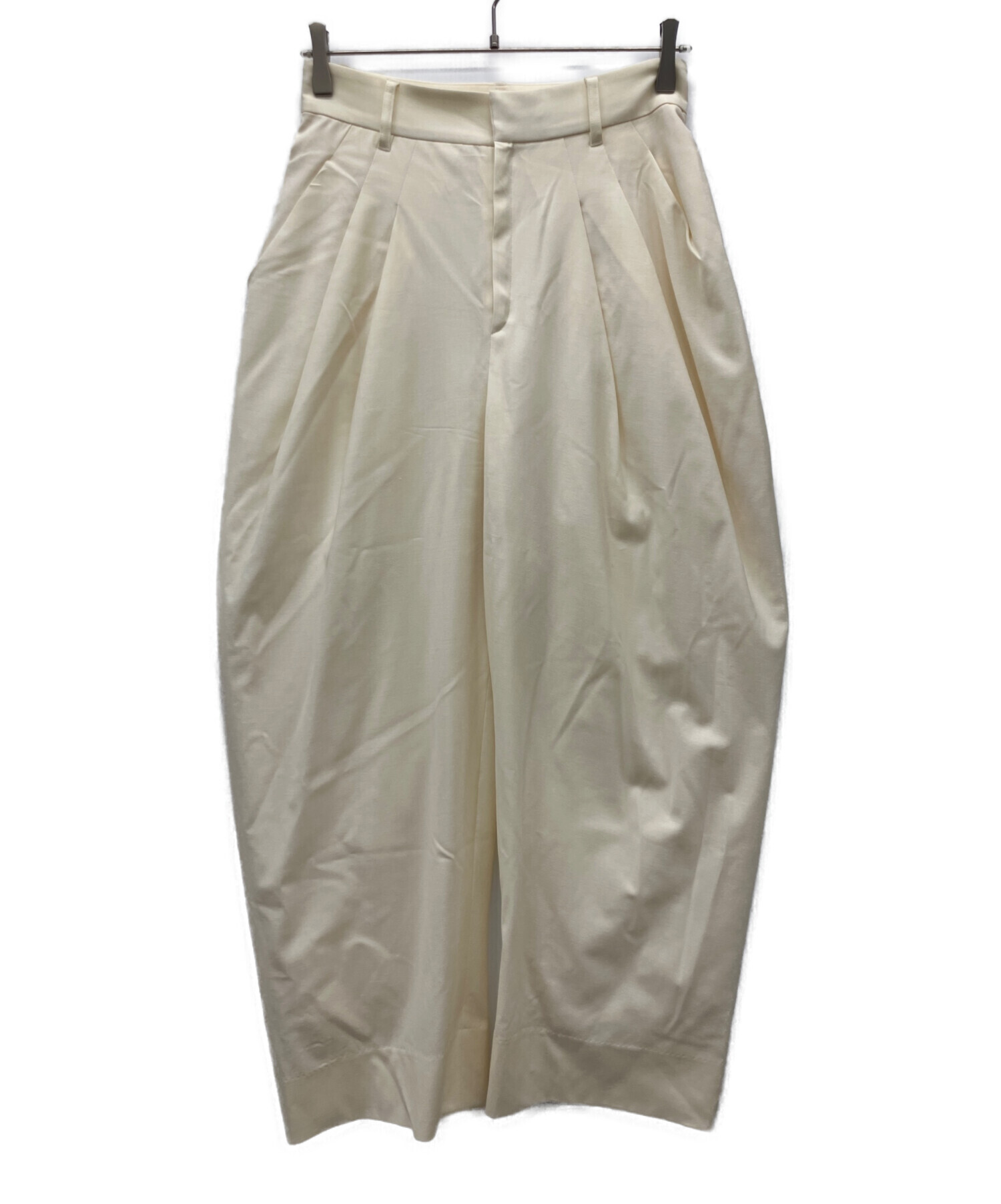 【裾上げ済み・注意事項あり】 deres drape pants ドレープパンツ 中古・古着通販】deres (デレス) ドレープパンツ ベージュ サイズ:SIZE
