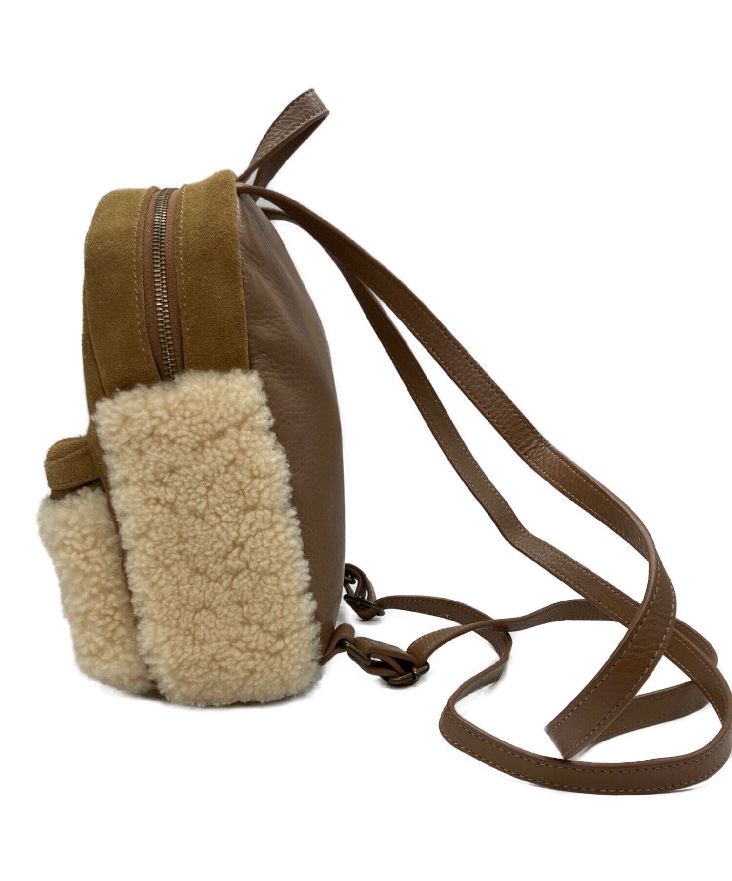 中古・古着通販】UGG (アグ) スウェードリュック ブラウン×ホワイト