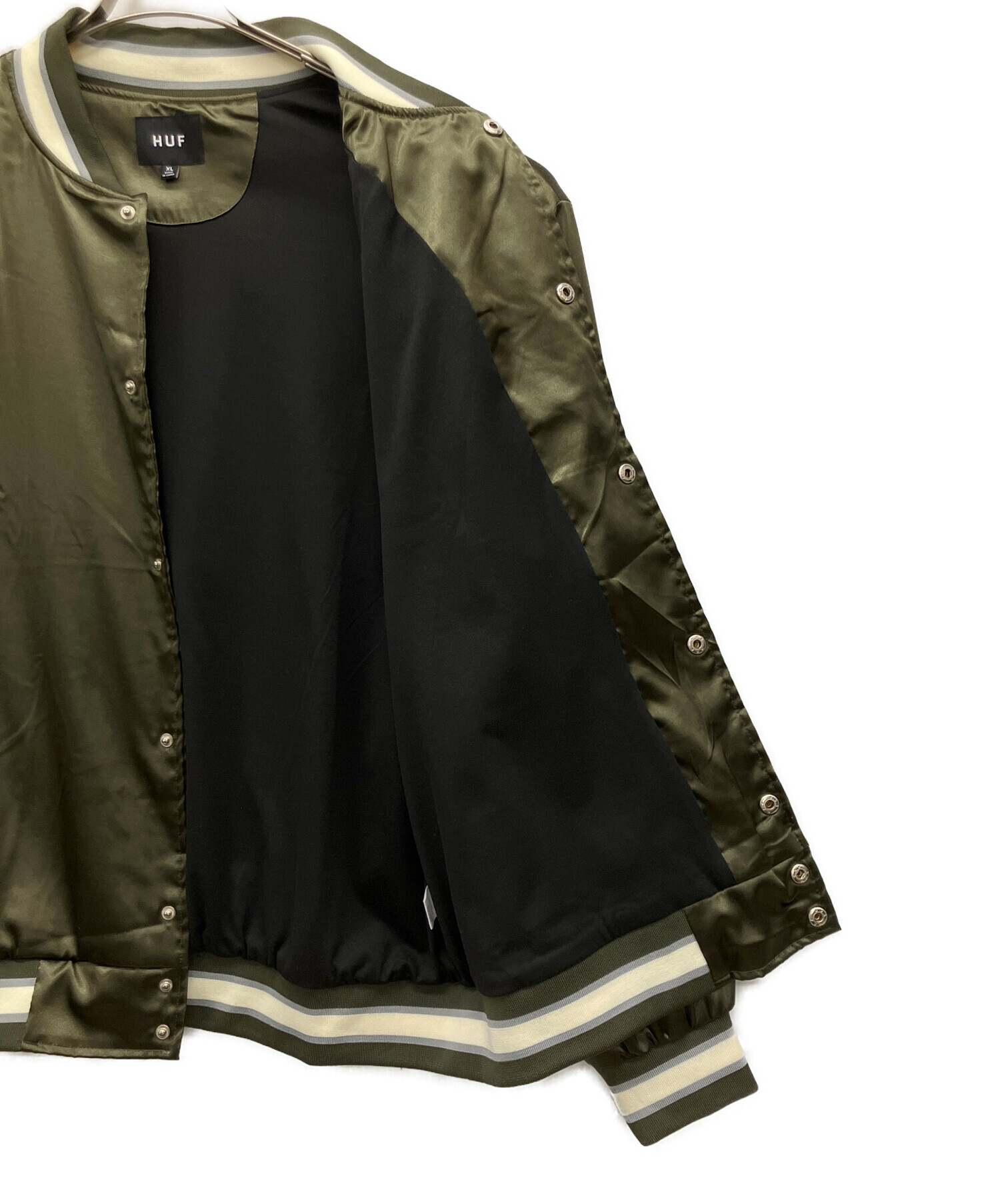 中古・古着通販】HUF (ハフ) スタジャン オリーブ サイズ:XL｜ブランド 