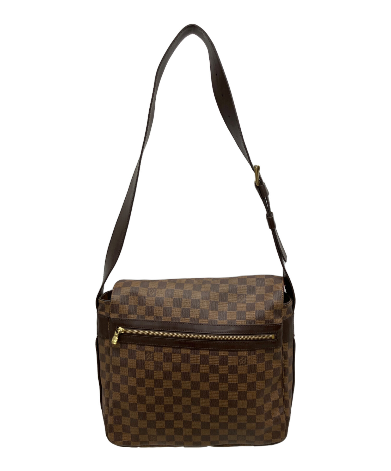 Louis Vuitton レザー ショルダーバッグ ブラウン 中古・古着通販】LOUIS VUITTON (ルイ ヴィトン) ショルダーバッグ