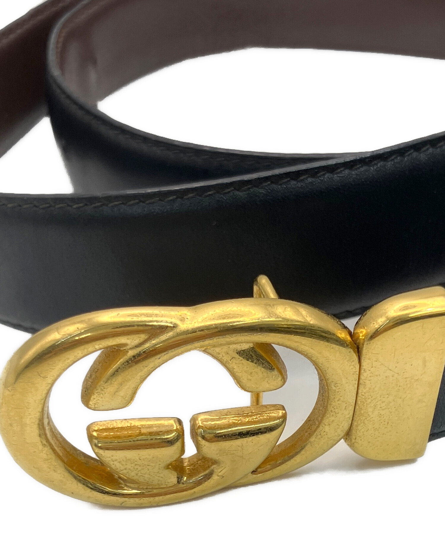 中古・古着通販】GUCCI (グッチ) レザーベルト ブラック｜ブランド