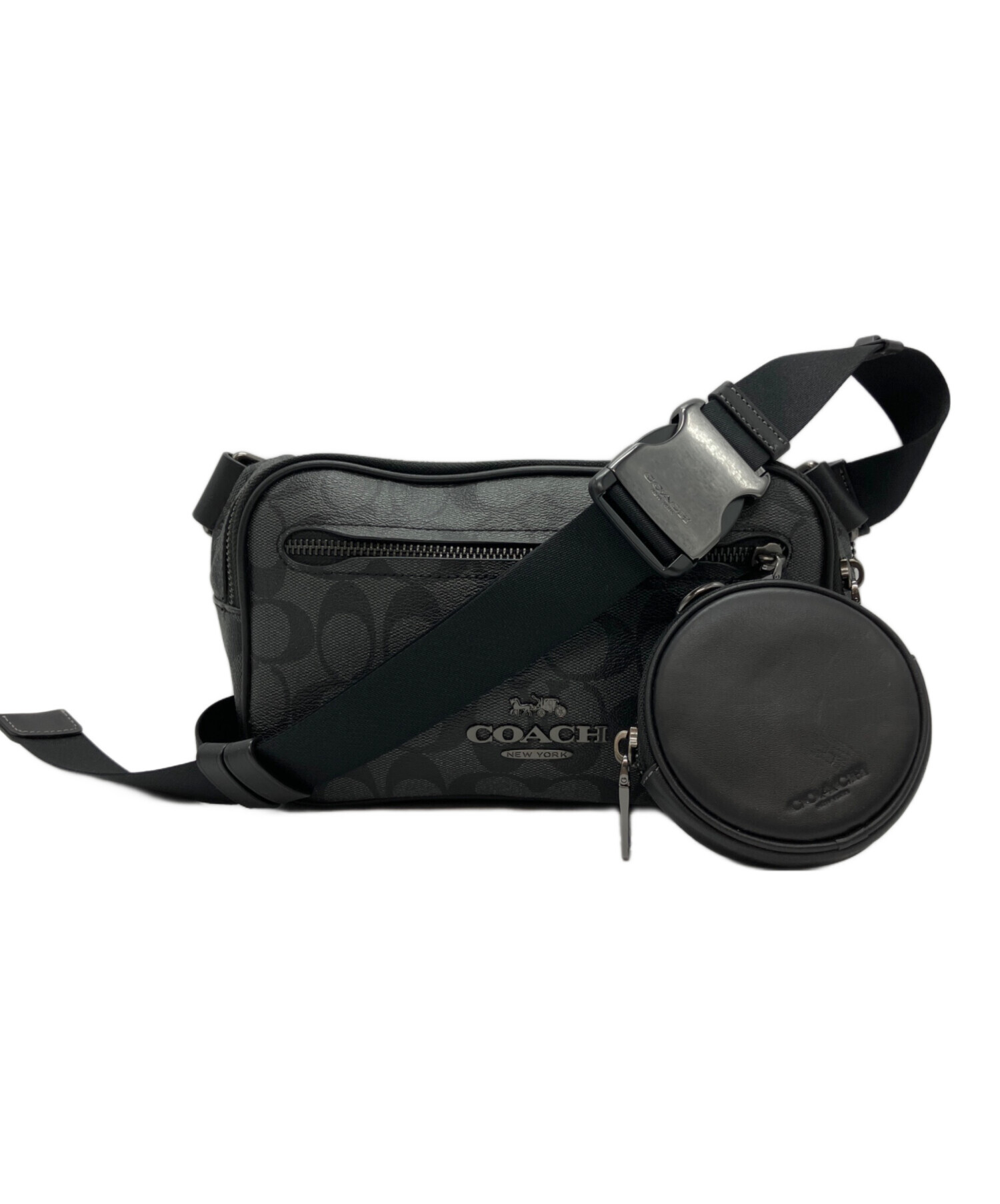中古・古着通販】COACH (コーチ) エリアス ベルト バッグ ブラック