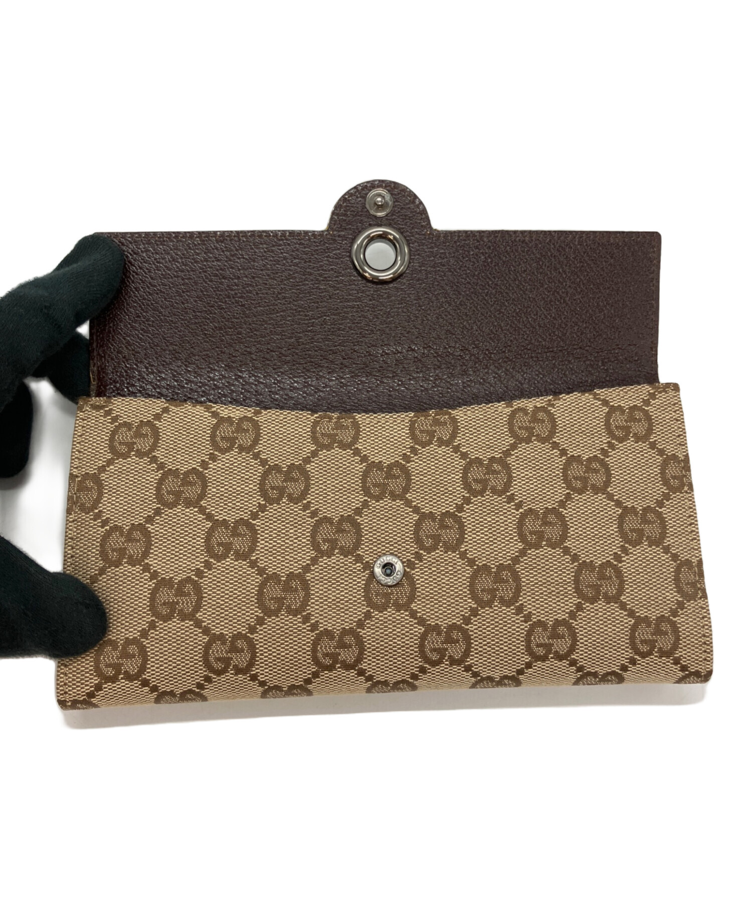 中古・古着通販】GUCCI (グッチ) ダブルホックロングウォレット