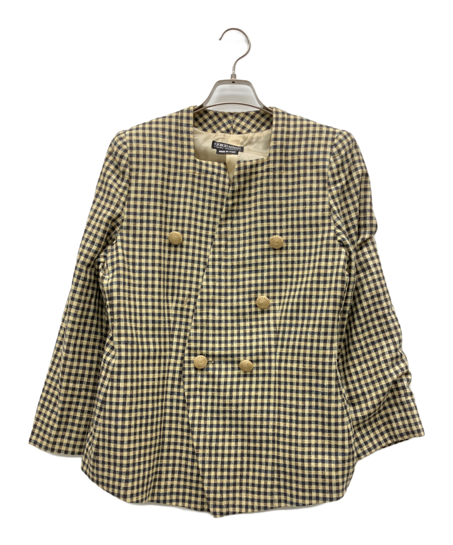 Giorgio Armani ノーカラージャケット 38 中古・古着通販】GIORGIO ARMANI (ジョルジオアルマーニ) ノーカラー