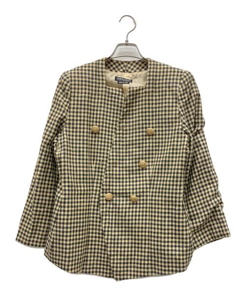 GIORGIO ARMANI - GIORGIO ARMANI ノーカラージャケット L ベージュ 【古着】【中古】【送料無料】 中古・古着通販】GIORGIO ARMANI (ジョルジオアルマーニ) ノーカラー