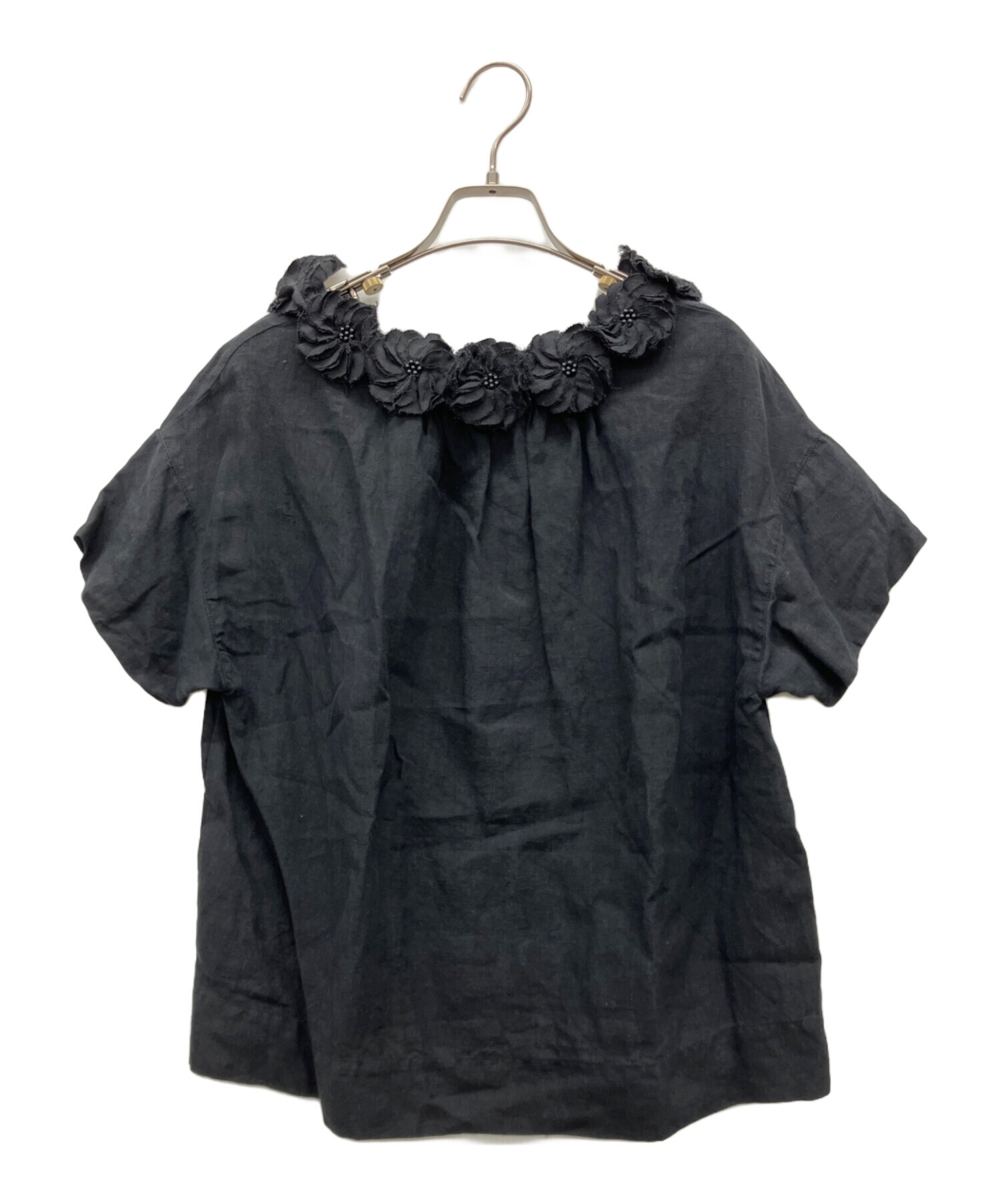 BEARDSLEY」 半袖ブラウス 1 ブラック レディース BEARDSLEY 