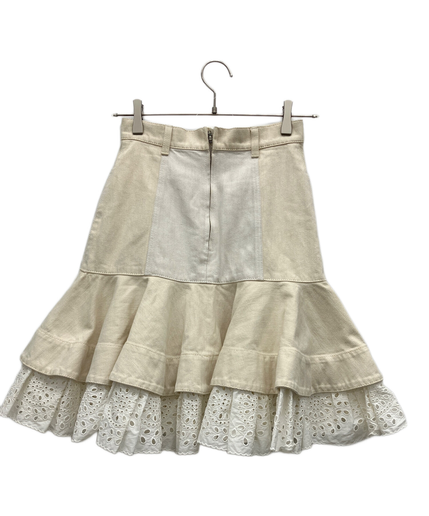 アレキサンダー・マックイーン　フレアスカート　膝下スカート　テラコッタ　42 中古・古着通販】ALEXANDER McQUEEN (アレキサンダーマックイーン