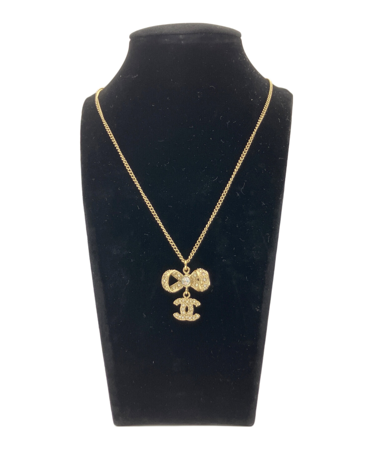 CHANEL リボン ココマーク ネックレス 25B 中古・古着通販】CHANEL (シャネル) リボンモチーフ ココマーク