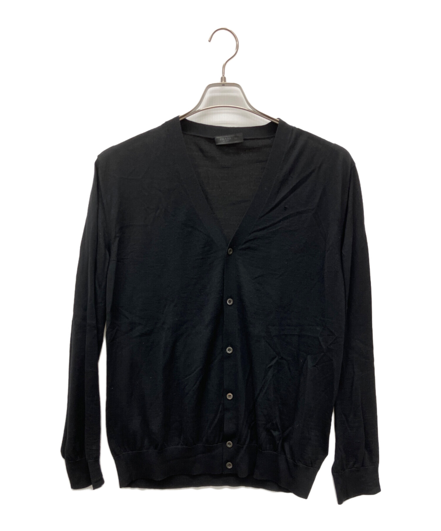中古・古着通販】PRADA (プラダ) 薄手カーディガン ブラック サイズ:52