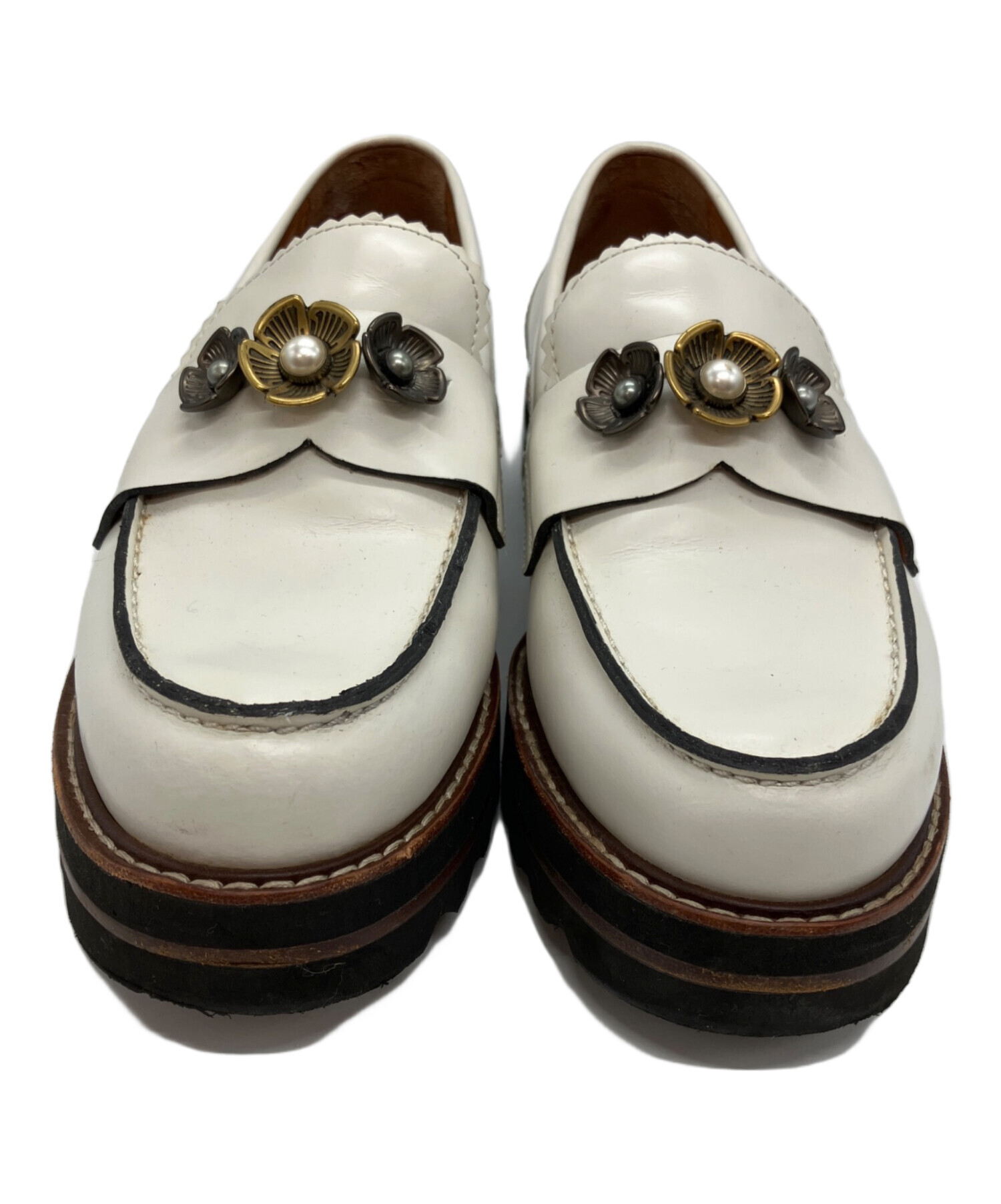 中古・古着通販】COACH (コーチ) ローファー ホワイト サイズ:23