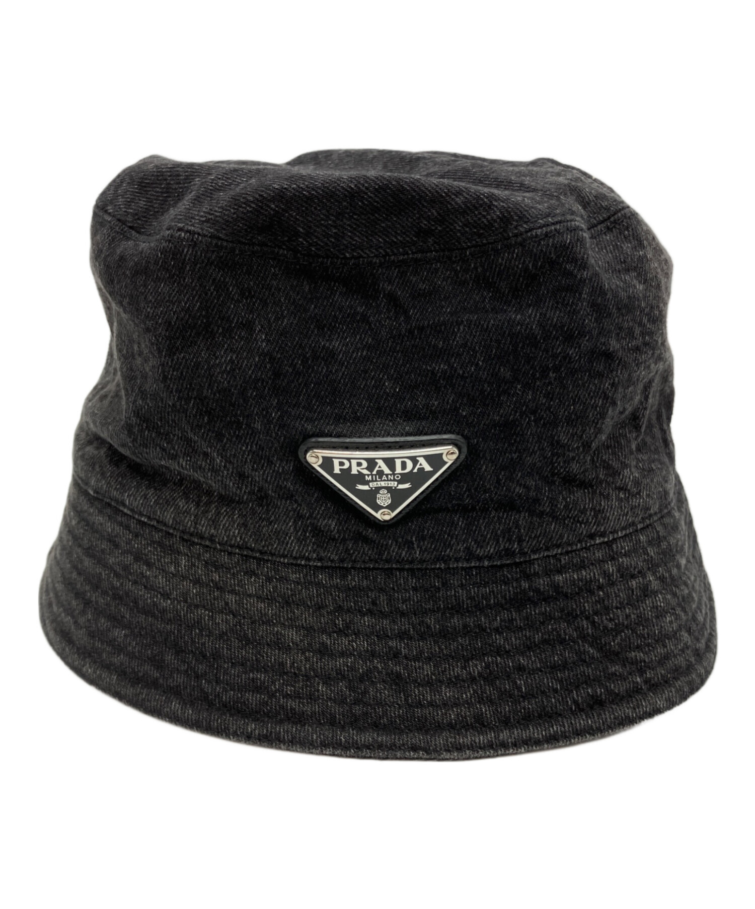 中古・古着通販】PRADA (プラダ) 三角ロゴプレートデニムバケット