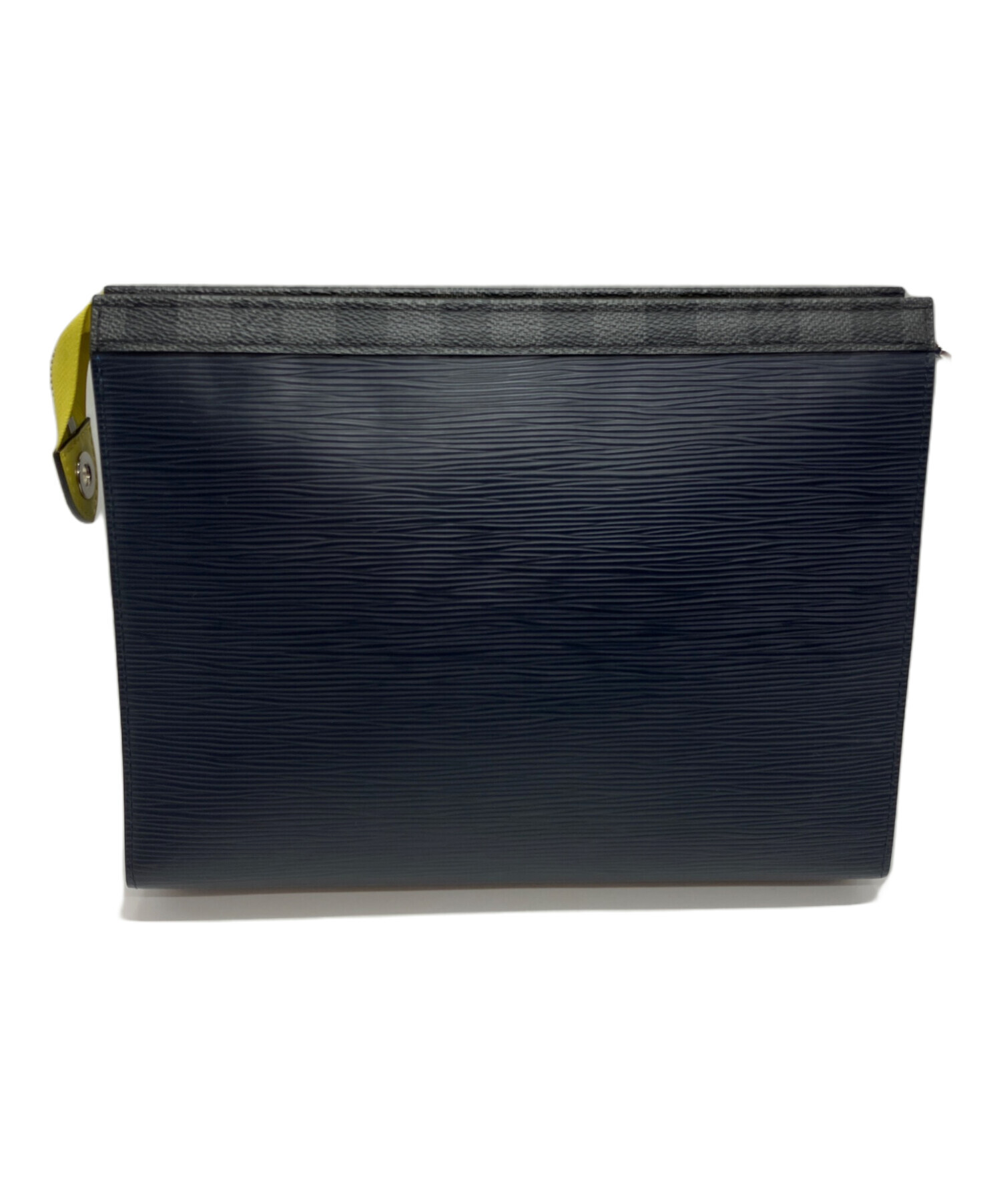 Louis Vuitton 黒レザー クラッチバッグ 中古・古着通販】LOUIS VUITTON (ルイ ヴィトン) クラッチバッグ
