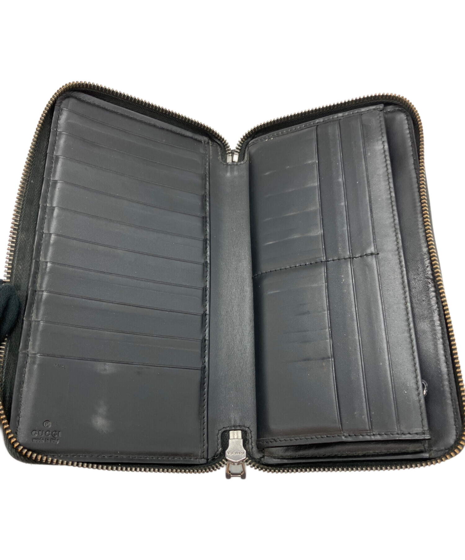 ■GUCCI ブラック レザー 長財布■中古■男女兼用 中古・古着通販】GUCCI (グッチ) 長財布 ブラック｜ブランド・古着通販