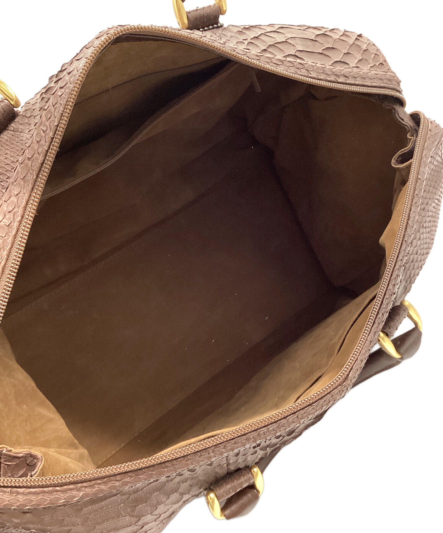 中古・古着通販】ノーブランド (ノーブランド) パイソンボストンバッグ 