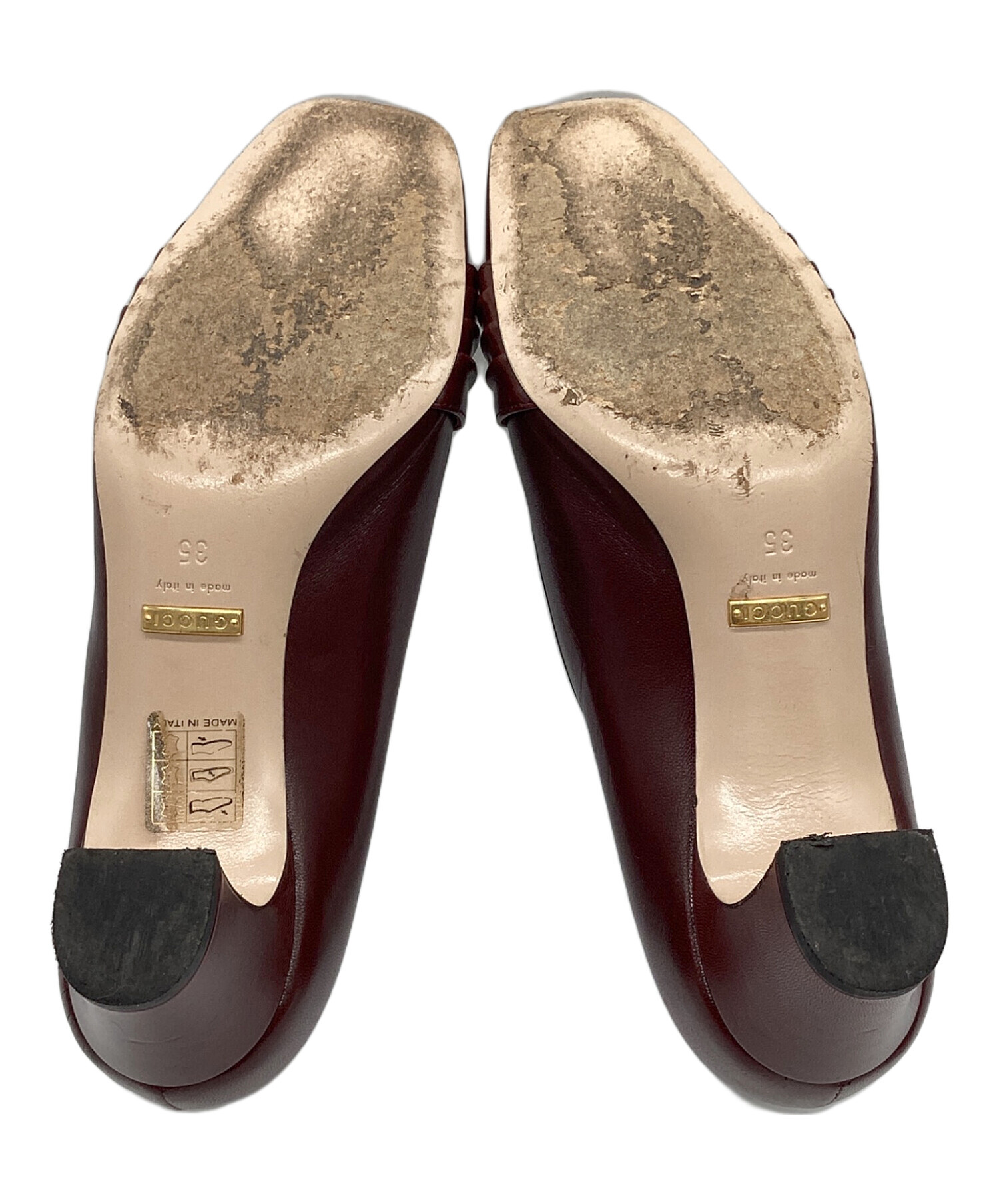 お値下げ　グッチ　パンプス 中古・古着通販】GUCCI (グッチ) パンプス レッド サイズ:35｜ブランド