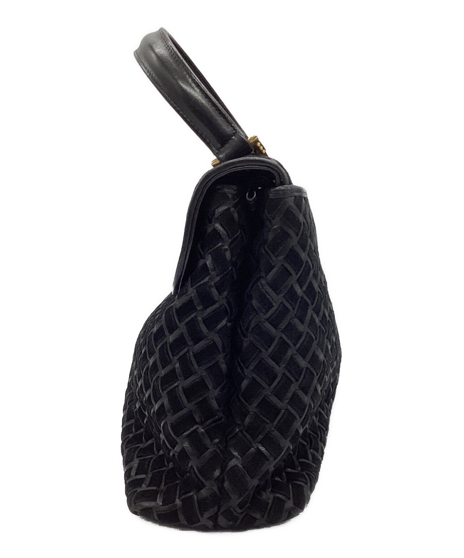 BALLY ブラック ハンドバッグ バリー☆ショルダー付きブラックハンドバッグ (BALLY/ハンドバッグ