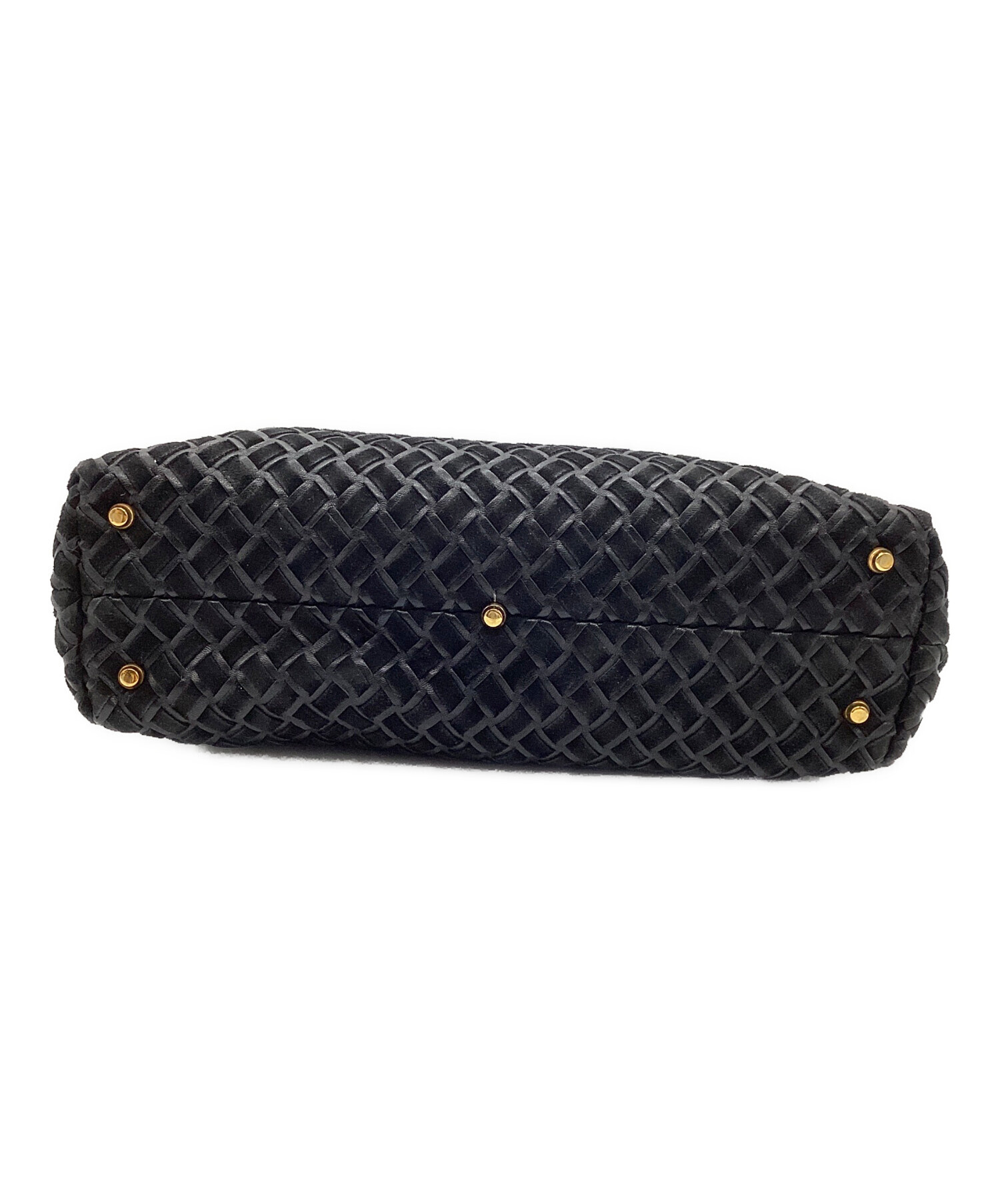 BALLY ブラック ハンドバッグ 中古・古着通販】BALLY (バリー) メッシュレザーハンドバッグ ブラック