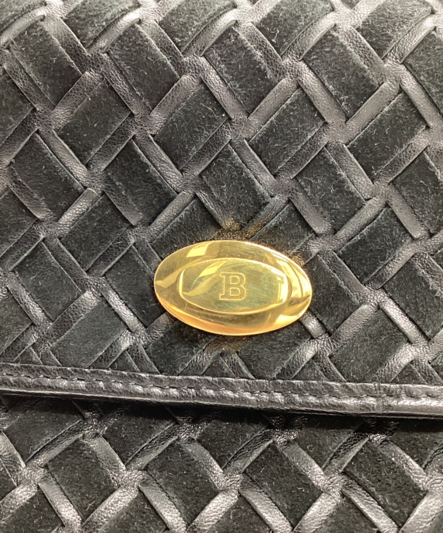 中古・古着通販】BALLY (バリー) メッシュレザーハンドバッグ ブラック