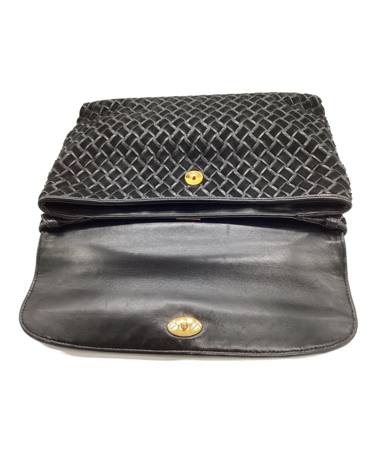 BALLY ブラック ハンドバッグ 中古・古着通販】BALLY (バリー) メッシュレザーハンドバッグ ブラック