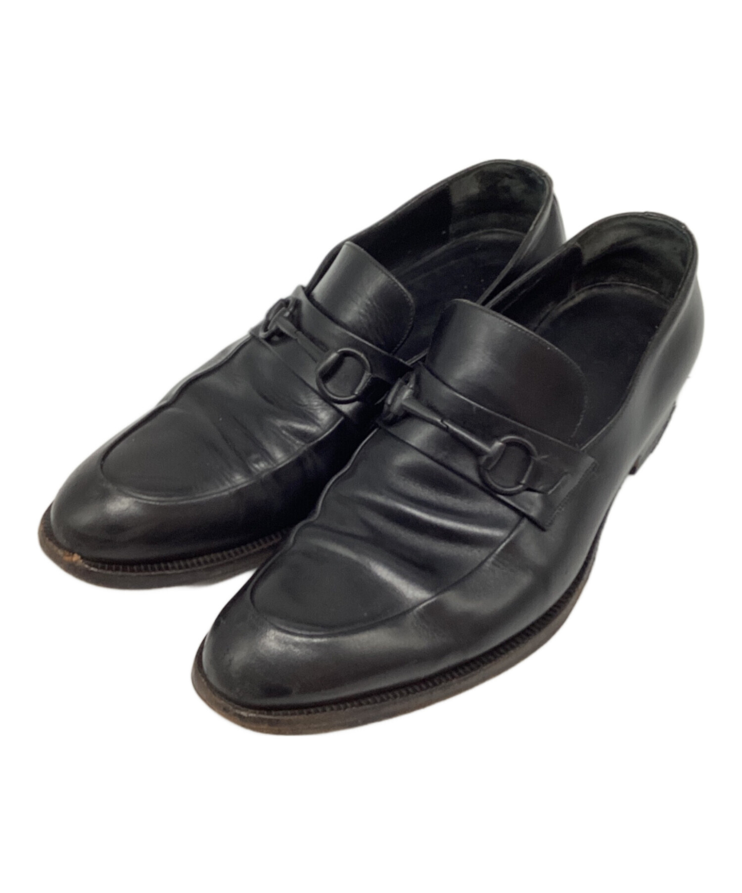 GUCCI ブラック ローファー 42 GUCCI ブラックレザー ローファー