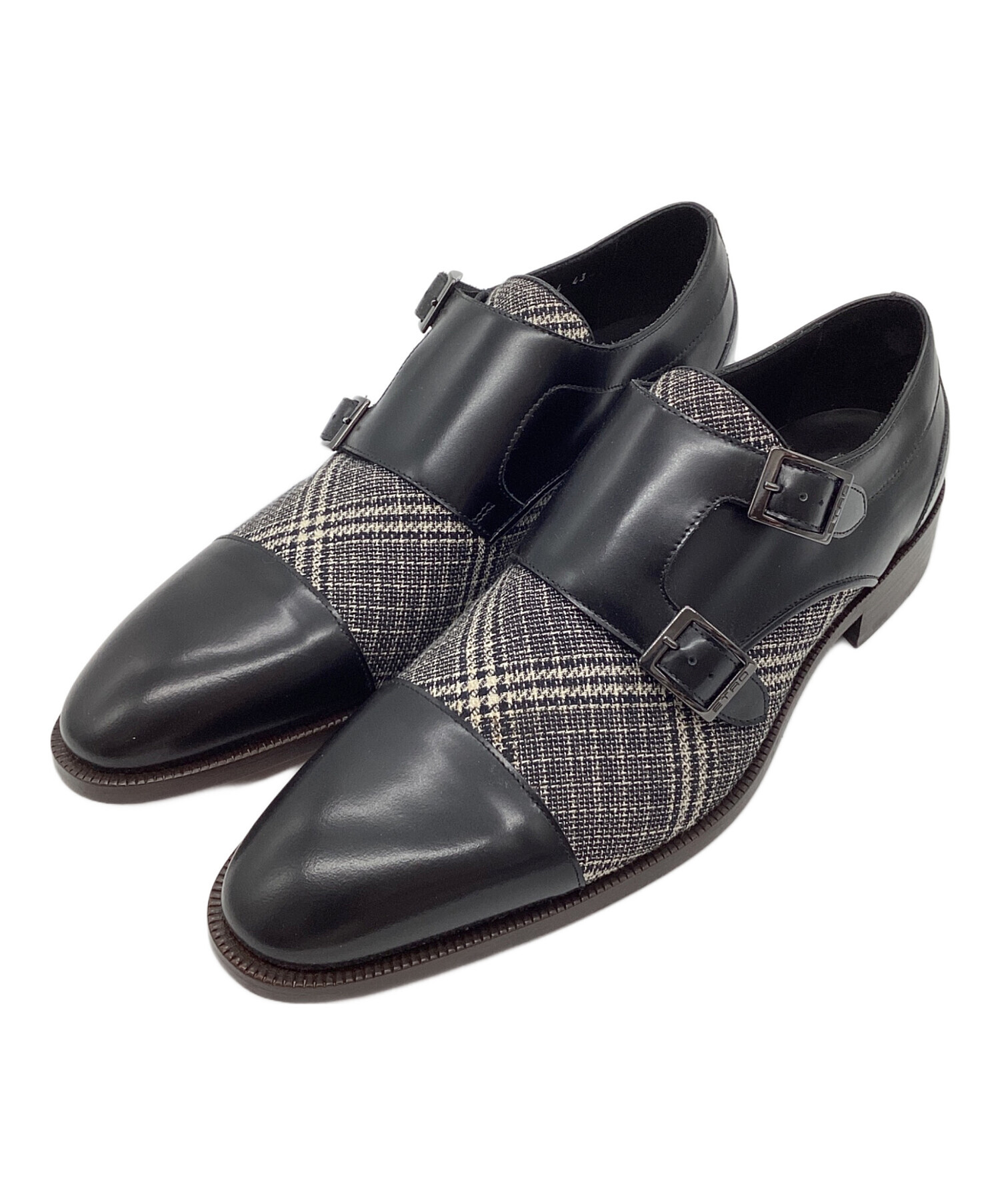 中古・古着通販】ETRO (エトロ) ダブルモンクシューズ ブラック サイズ