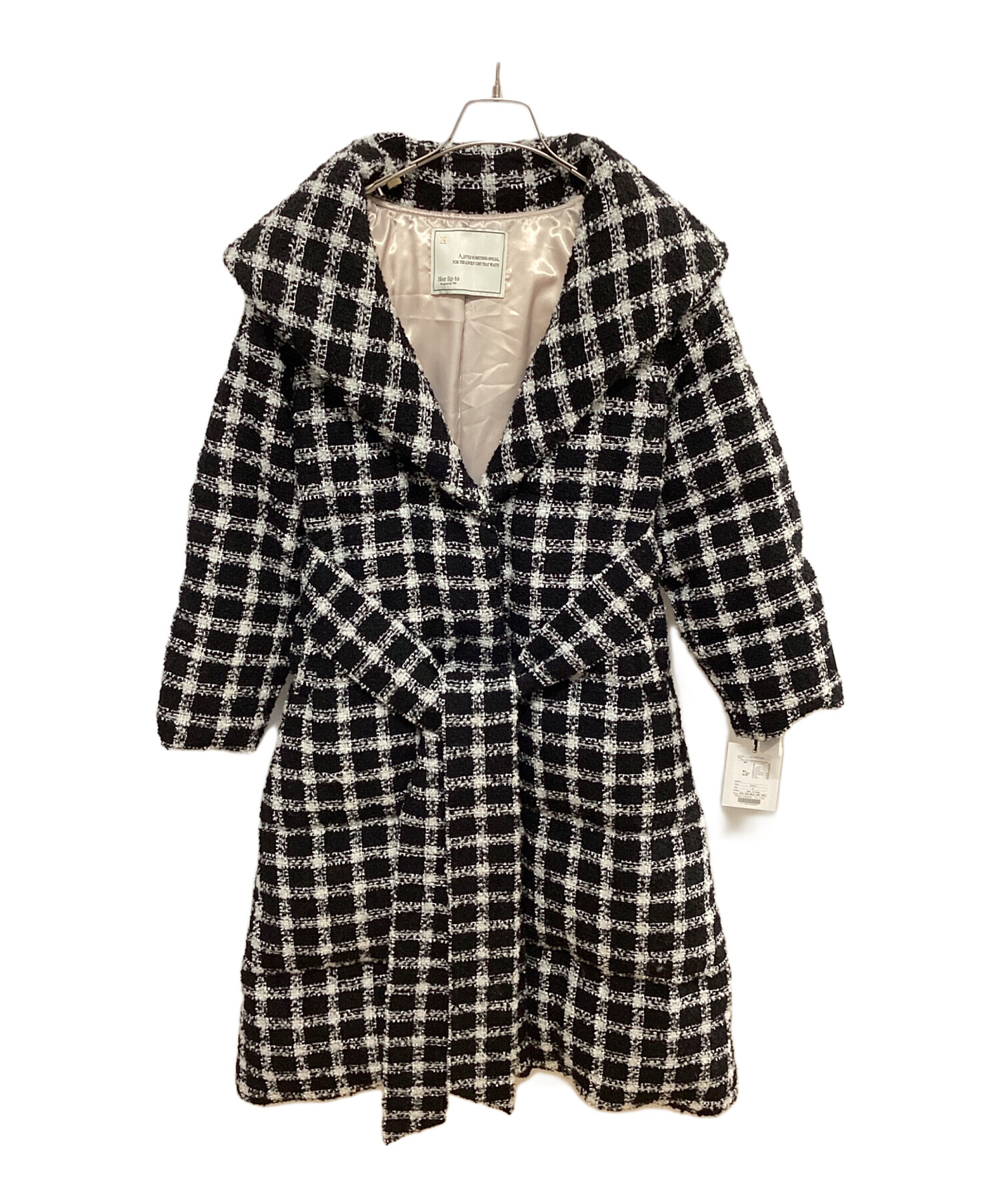 新品タグ✨Herlipto ツイードベルテッドダウンコート定価5.9万 チェック 新品タグ✨Herlipto ツイードベルテッドダウンコート定価5.9万