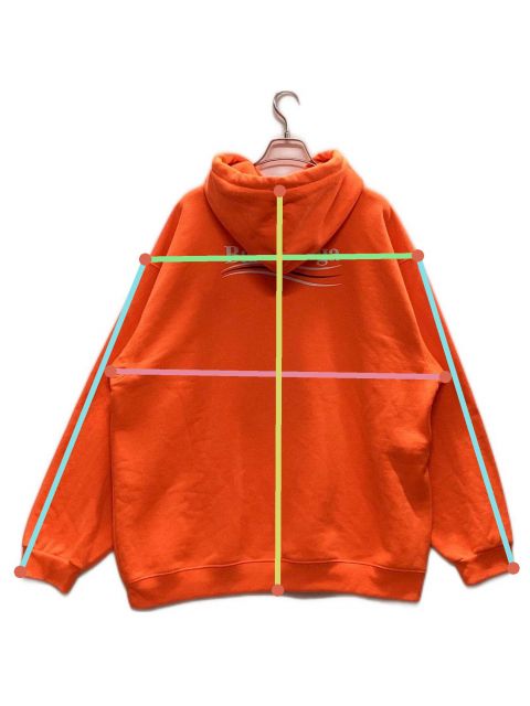 BALENCIAGA フード付きパーカー オレンジ 中古・古着通販】BALENCIAGA (バレンシアガ) MIAMIカレッジロゴ