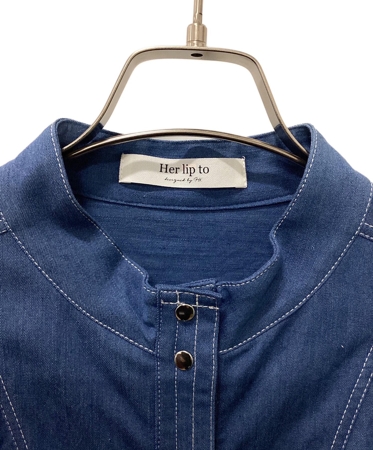 中古・古着通販】HER LIP TO (ハーリップトゥ) デニムワンピース