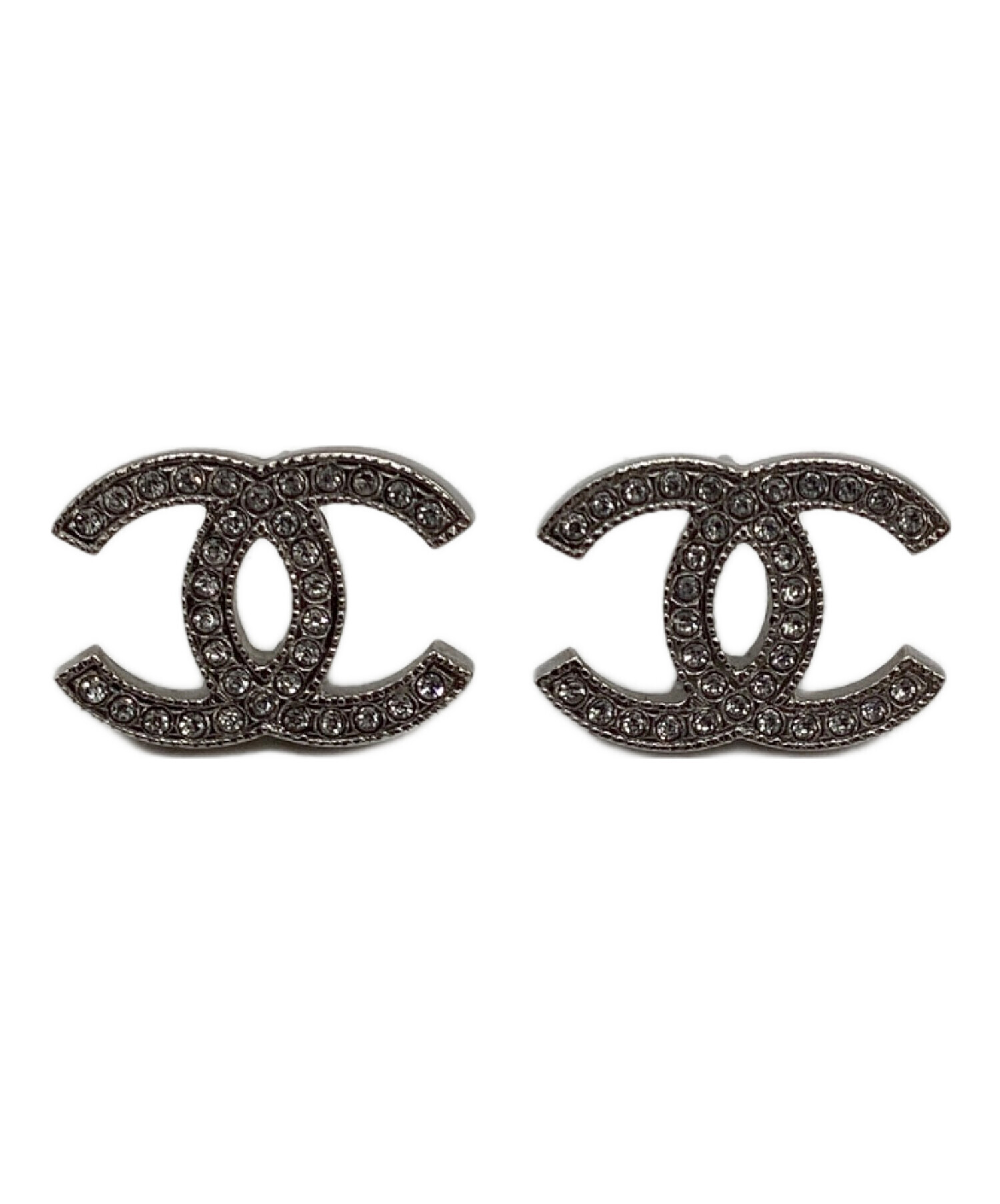 中古・古着通販】CHANEL (シャネル) ココマーク ラインストーンピアス