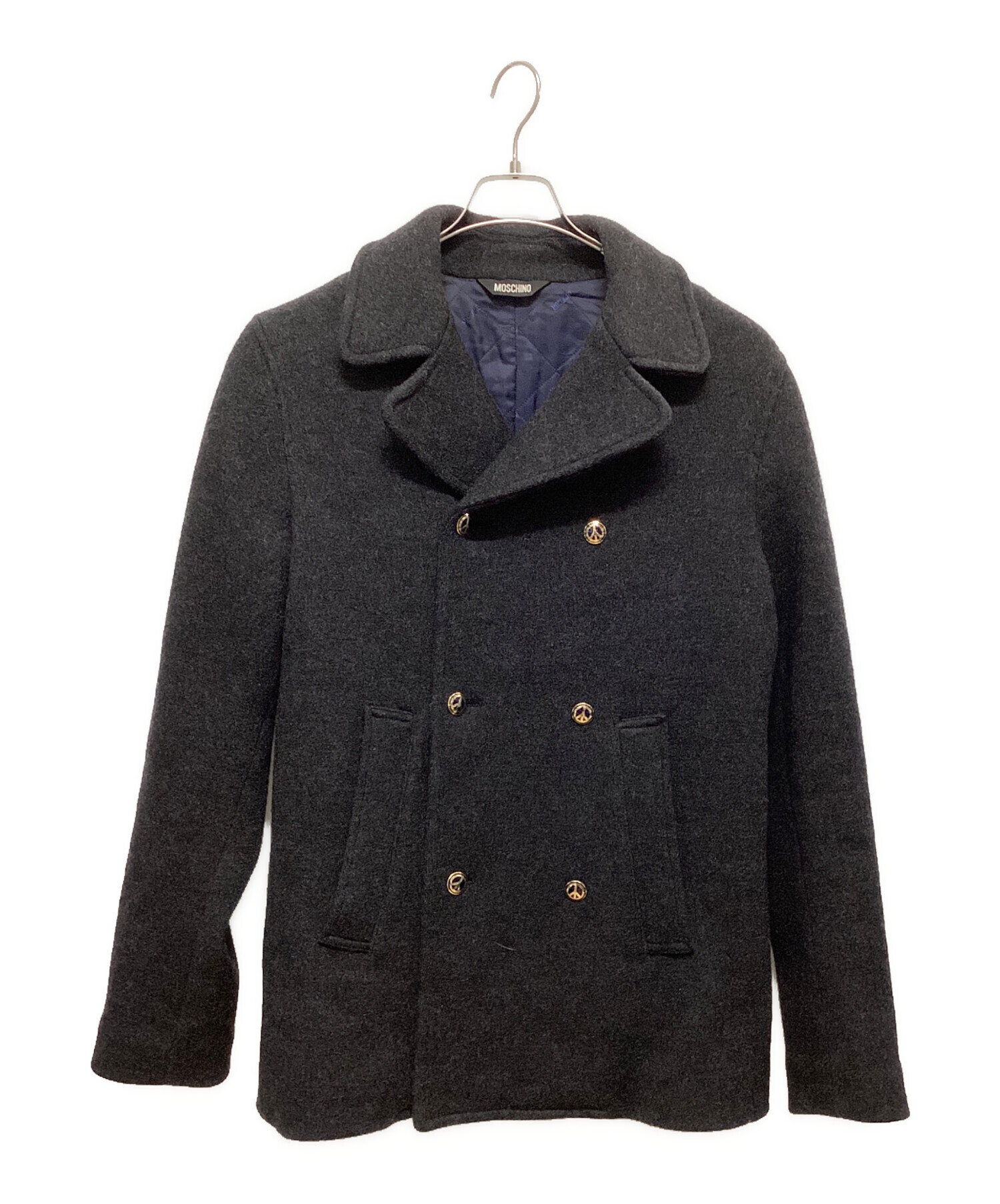 中古・古着通販】MOSCHINO (モスキーノ) Pコート グレー サイズ:48