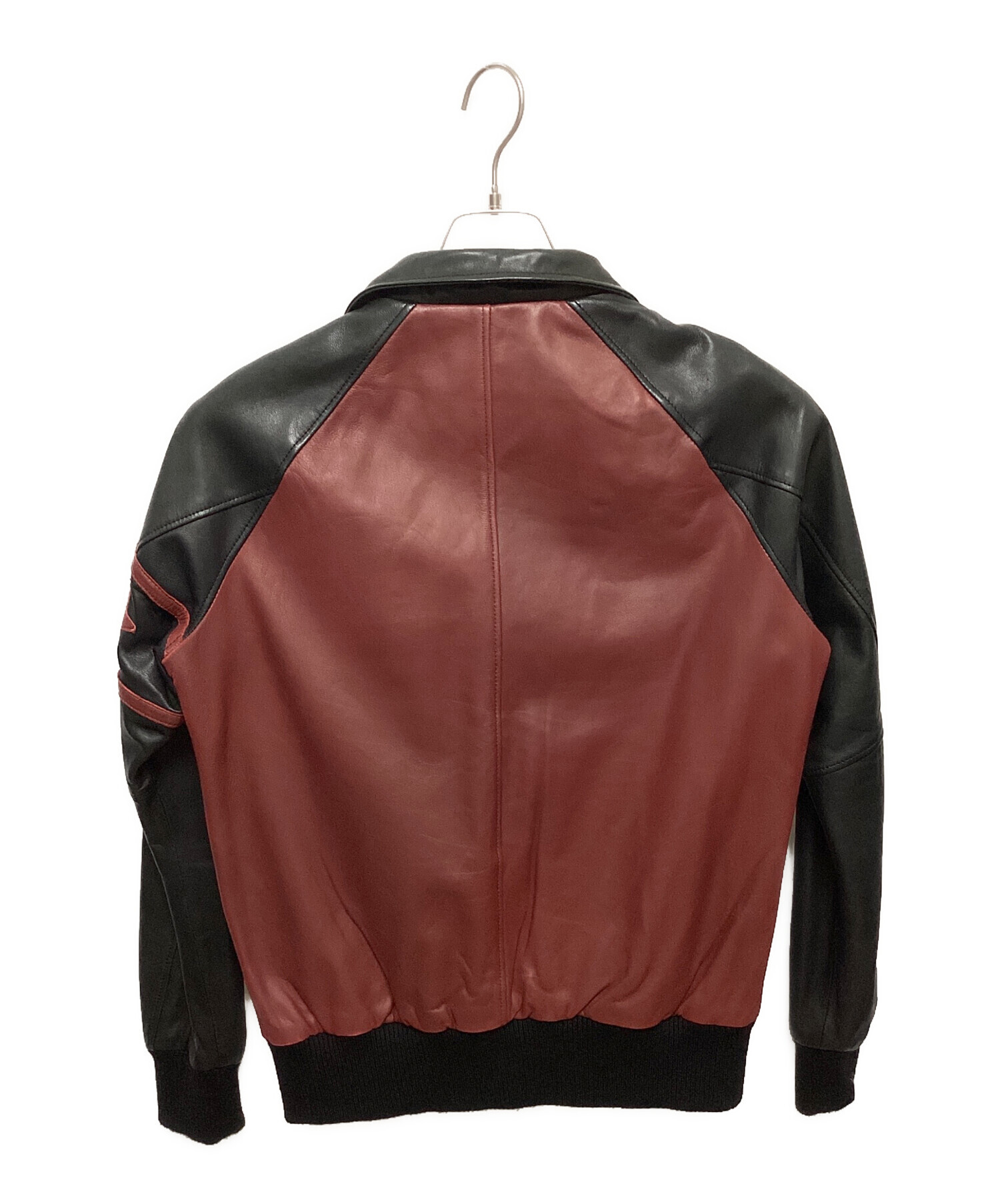 中古・古着通販】shott (ショット) 袖切替レザージャケット ブラック 