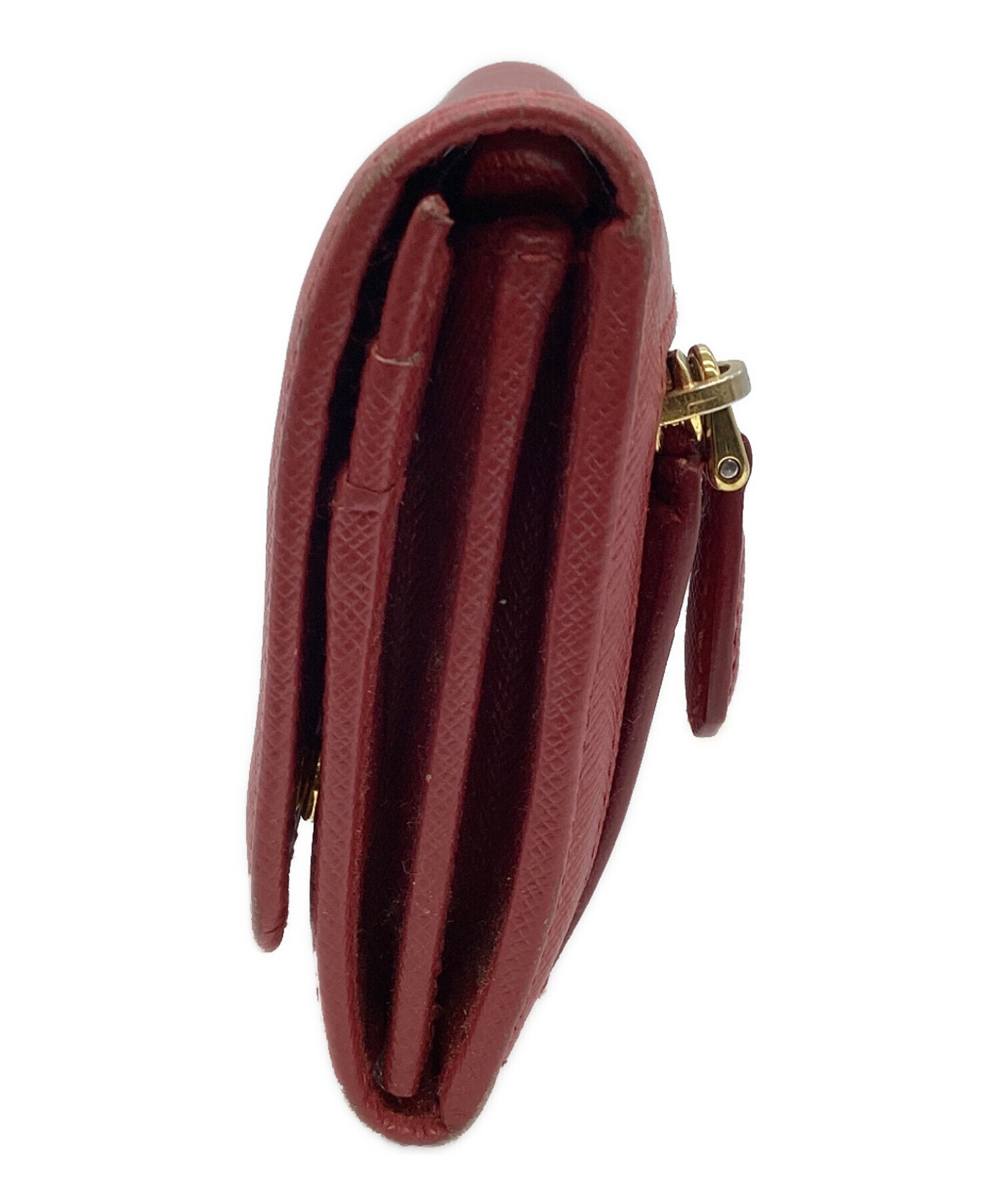中古・古着通販】PRADA (プラダ) チェーンパスケース付長財布 レッド 