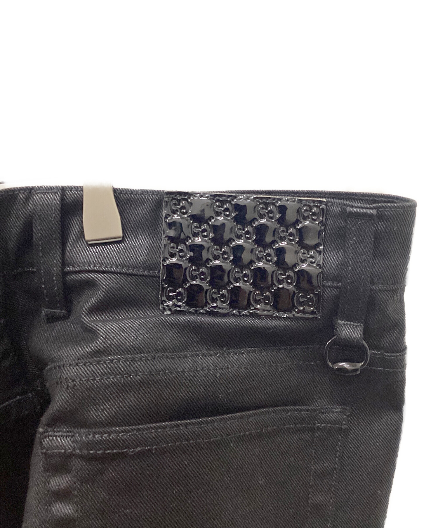 中古・古着通販】GUCCI (グッチ) コーティングGGパッチデニムパンツ
