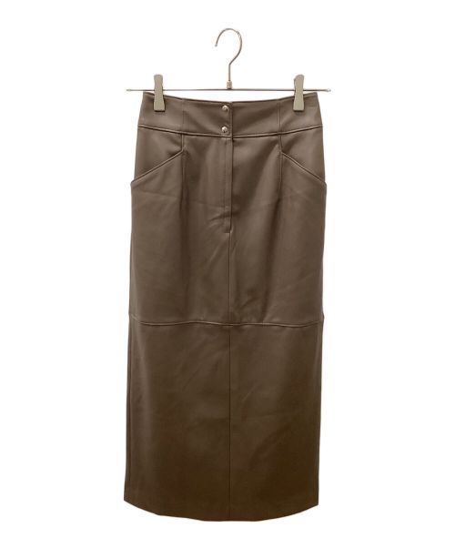 中古・古着通販】ELLIE (エリー) フェイクレザースカート ブラウン