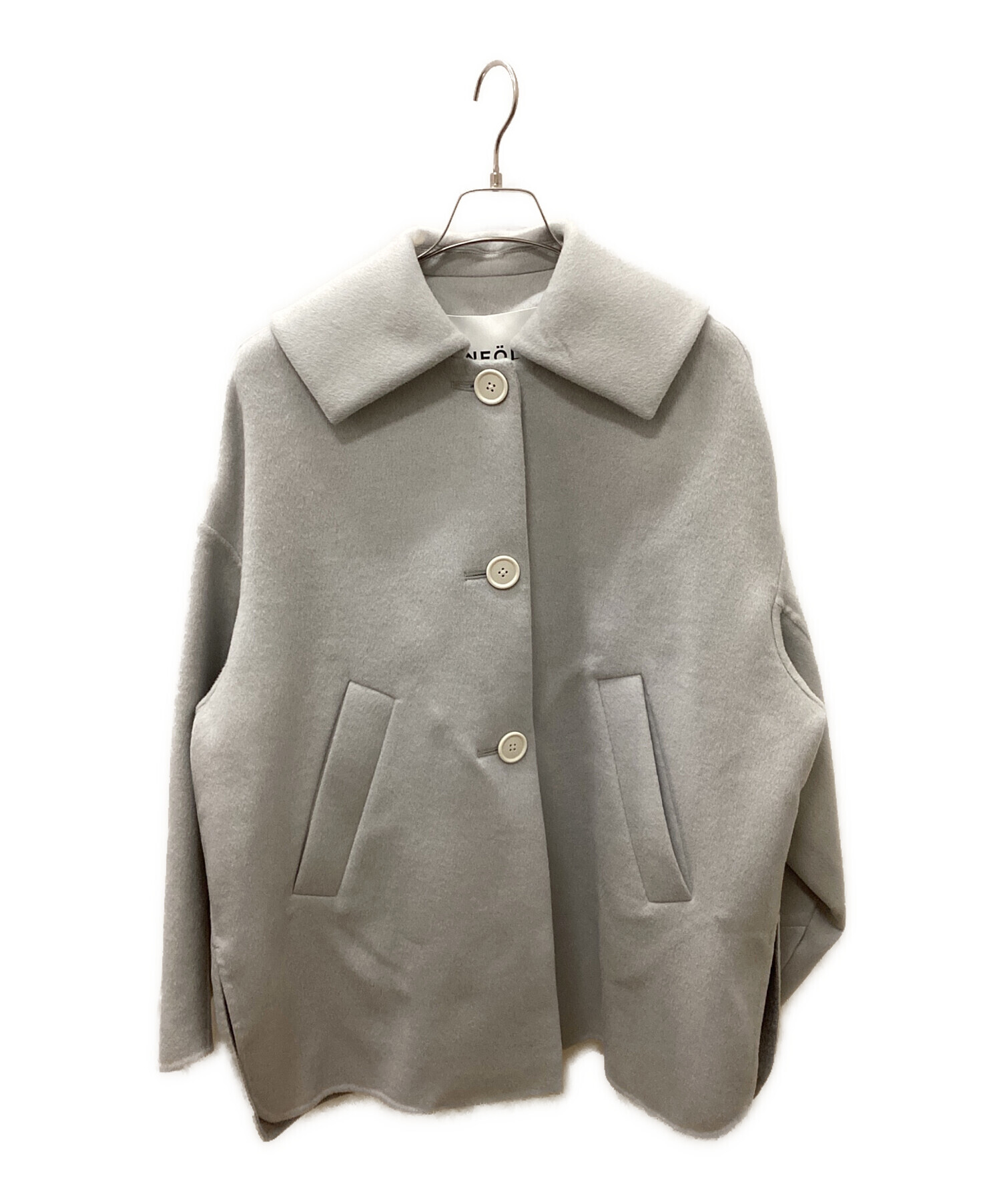 中古・古着通販】ENFOLD (エンフォルド) FLAT－COLLAR COAT グレー