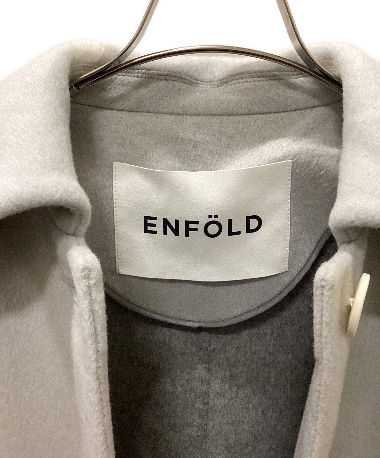 中古・古着通販】ENFOLD (エンフォルド) FLAT－COLLAR COAT グレー
