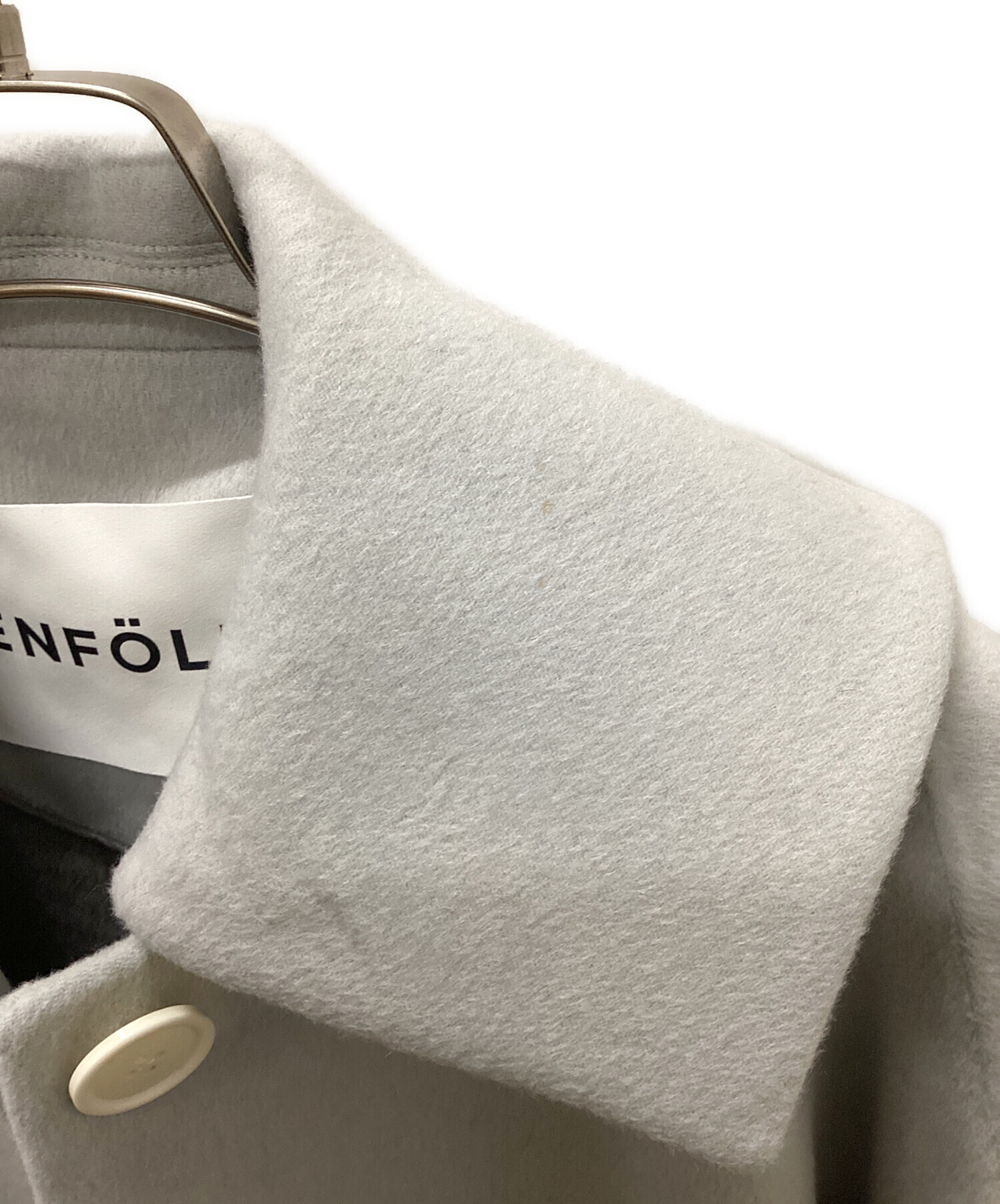 中古・古着通販】ENFOLD (エンフォルド) FLAT－COLLAR COAT グレー