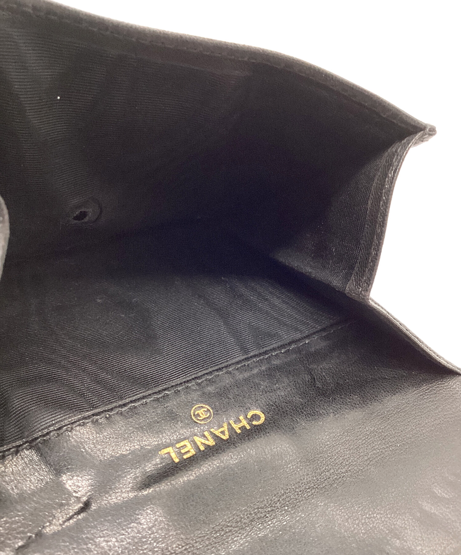 中古・古着通販】CHANEL (シャネル) 2つ折り財布 ブラック｜ブランド