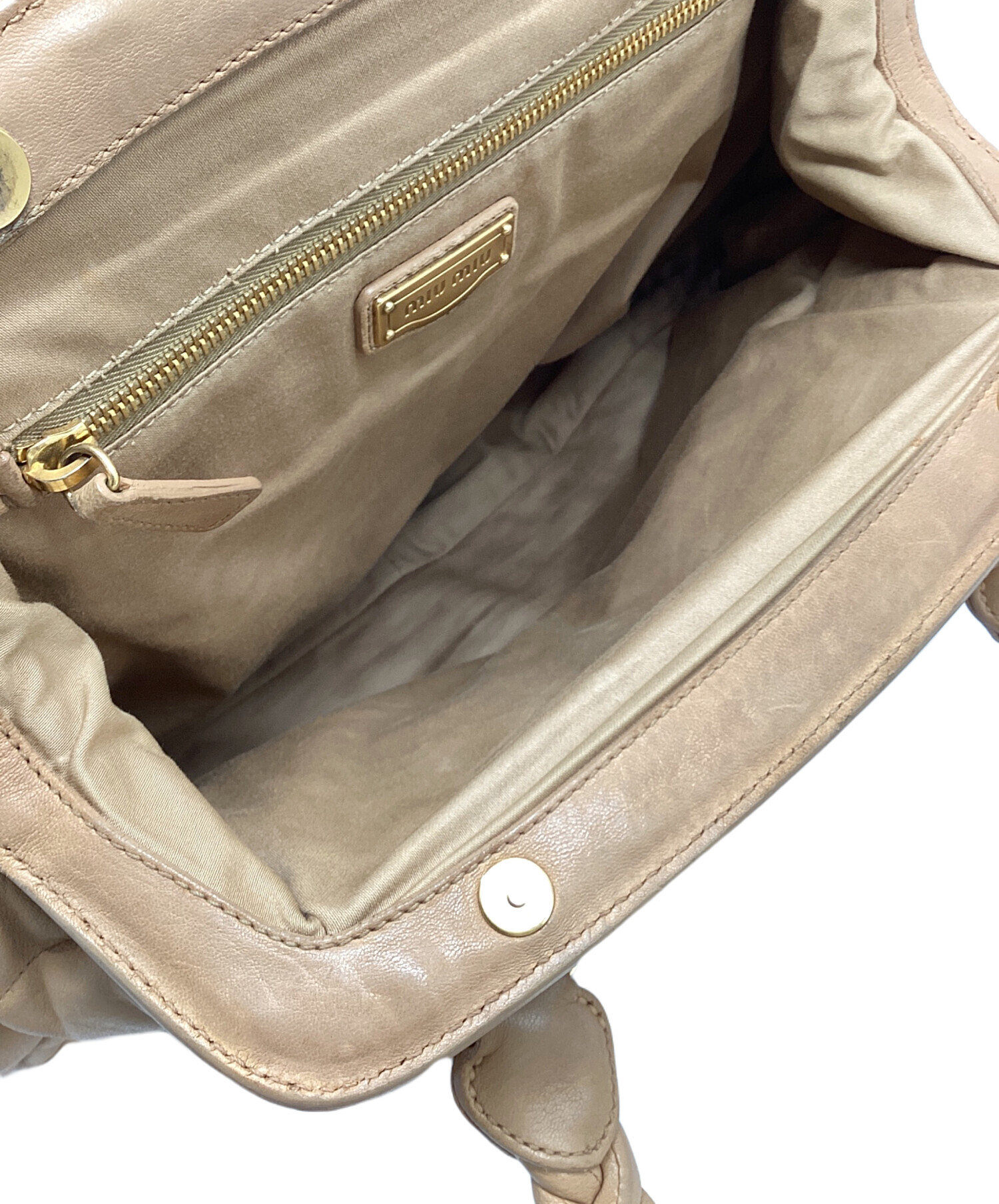 中古・古着通販】MIU MIU (ミュウミュウ) ギャザーハンドバッグ